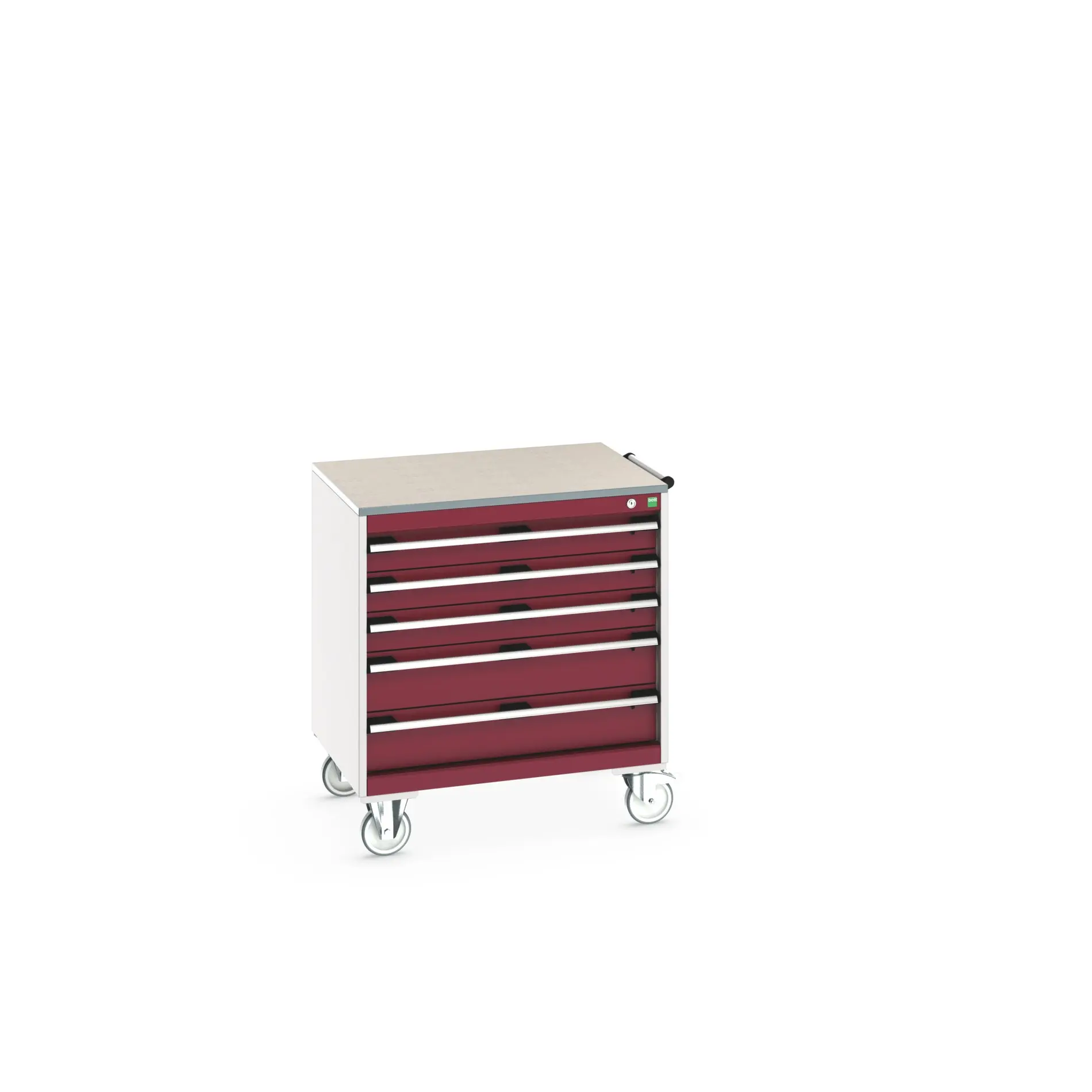 Produktfoto 1 von Bott Aufbewahrungsschrank Typ Beweglicher Schrank Freistehend 5 Schublade/n 890 mm 80 mm 650 mm mit Rädern Stahlblech