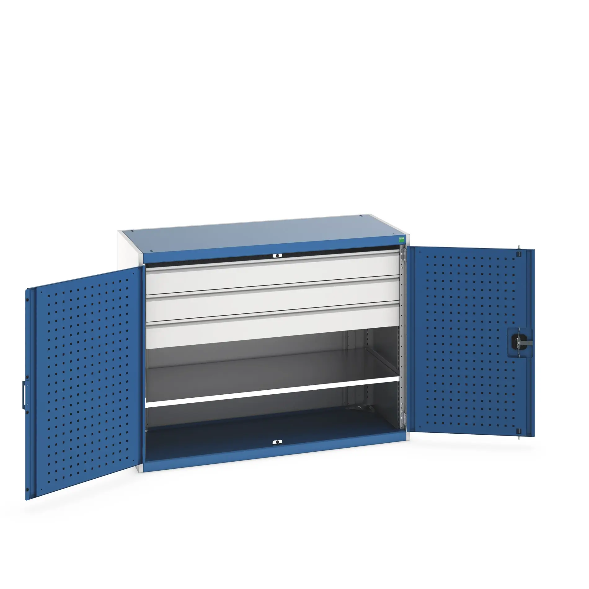 Produktfoto 1 von Bott Aufbewahrungsschrank Typ Bestückter Schrank Freistehend 2 Tür/en 1 Regal/e 3 Schublade/n 1000 mm 1300 mm Ja 650 mm