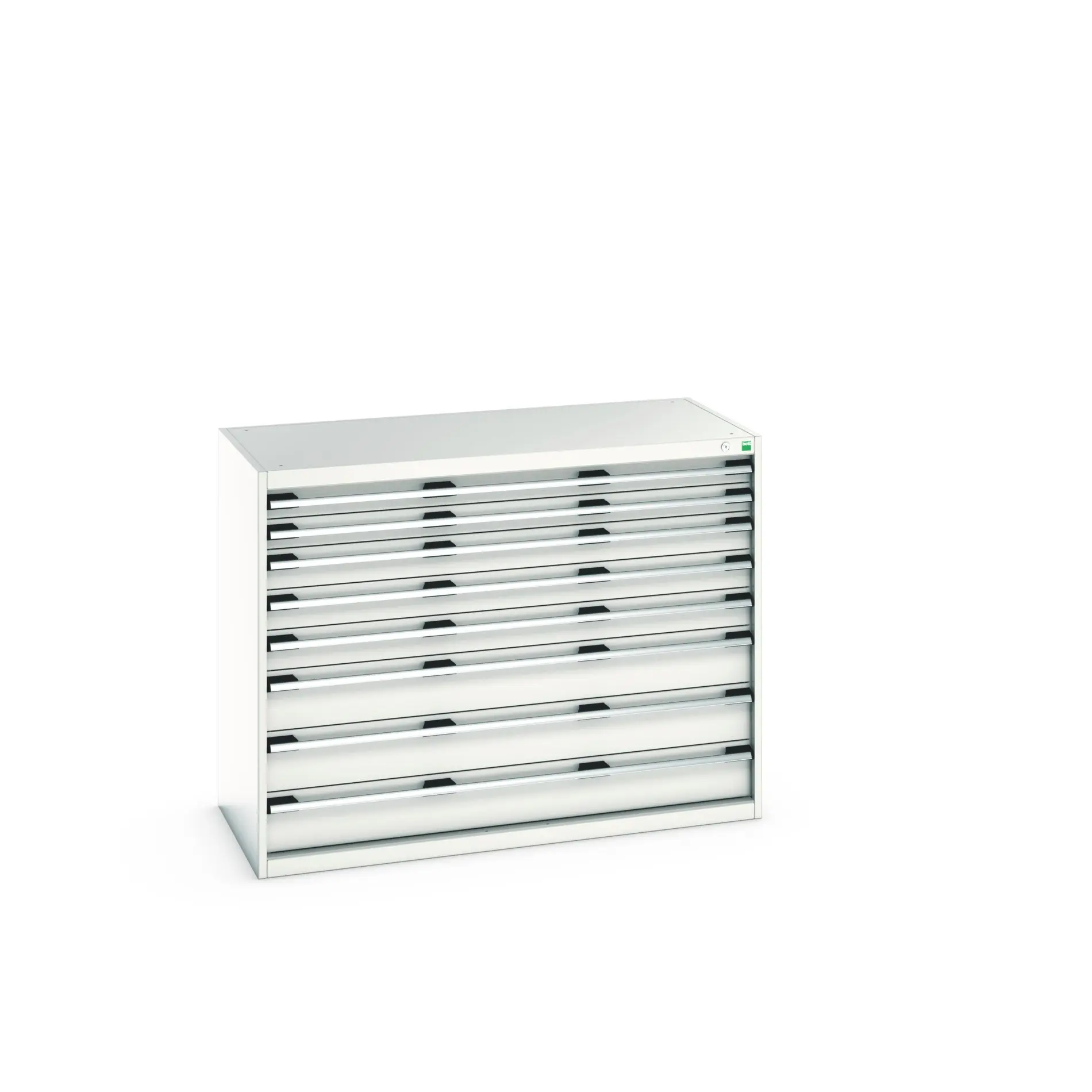 Produktfoto 1 von Bott 8 Stahl Schubladenbehälter Schrank Hellgrau, 1000 mm x 650 mm x 1300 mm