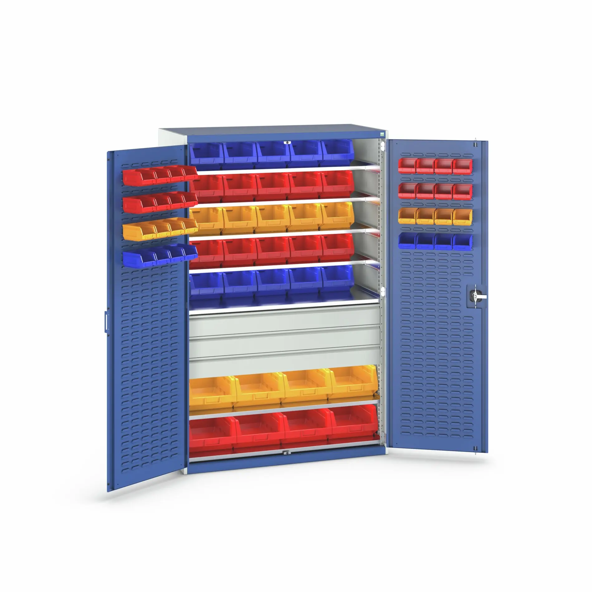 Produktfoto 1 von Bott Aufbewahrungsschrank Typ Schwerlast-Schrank mit Behältern Freistehend 2 Tür/en 3 Regal/e 2000 mm 1300 mm Ja 650 mm