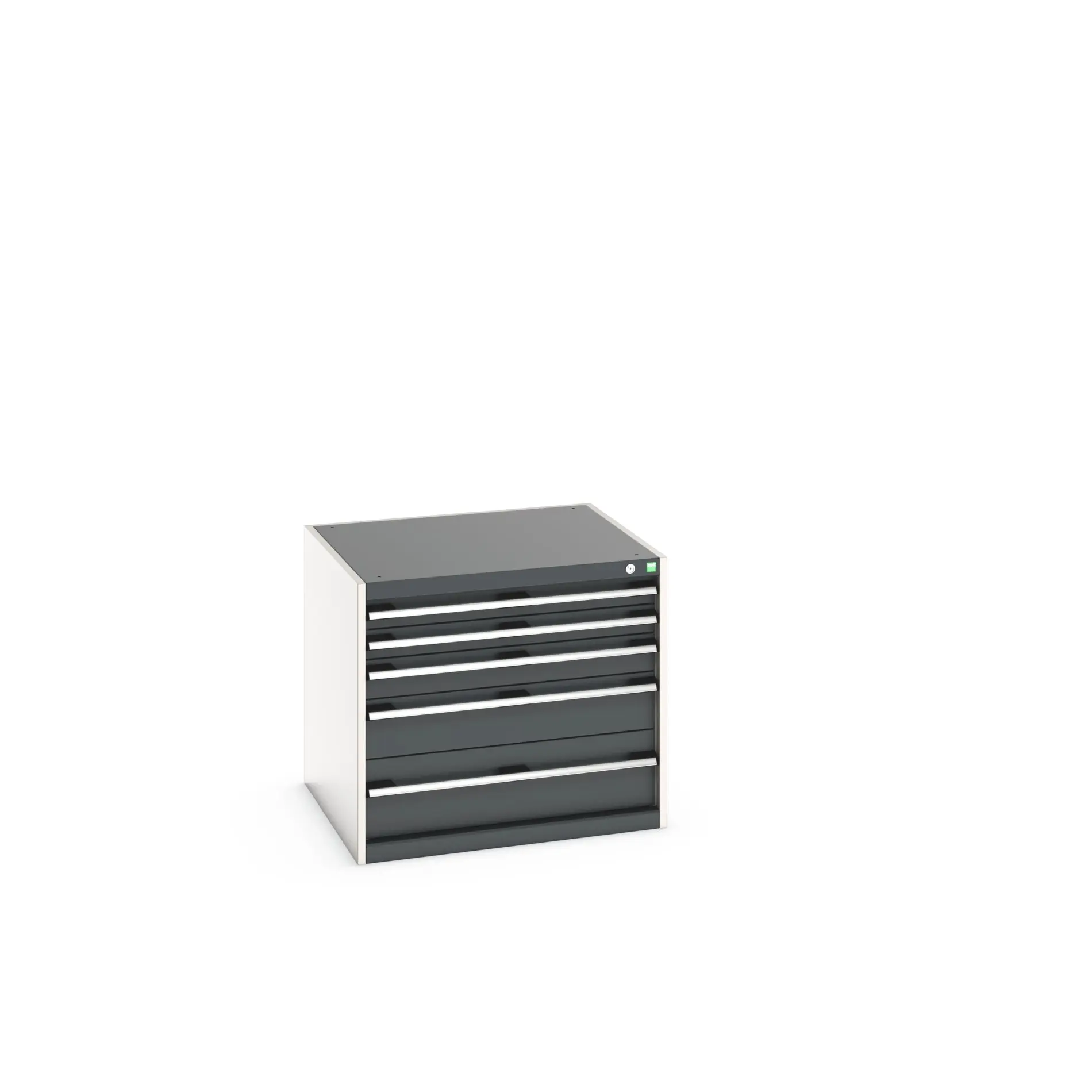 Produktfoto 1 von Bott 5 Stahl Schubladenbehälter Schrank Grau, 700 mm x 750 mm x 800 mm