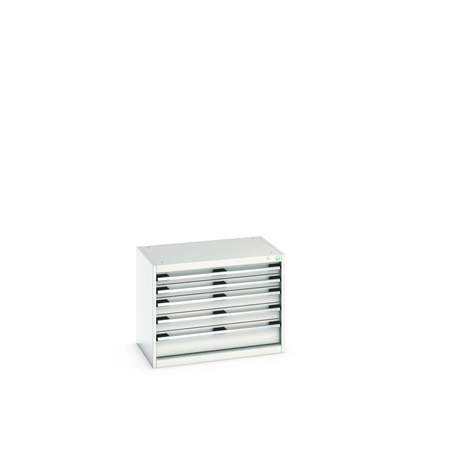 Produktfoto 1 von Bott 5 Stahl Schubladenbehälter Schrank Hellgrau, 600 mm x 525 mm x 800 mm