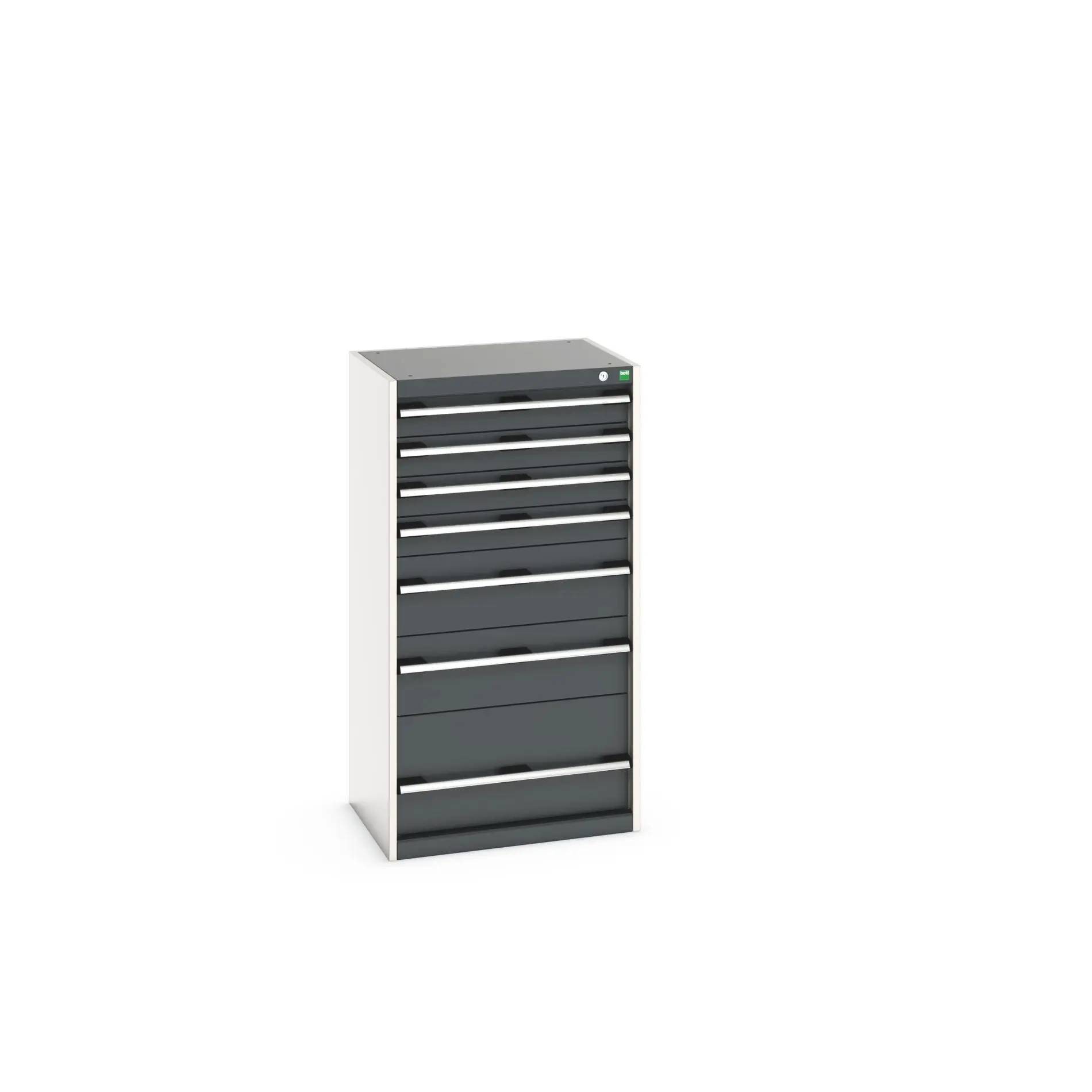 Produktfoto 1 von Bott 7 Stahl Schubladenbehälter Schrank Grau, 1200 mm x 525 mm x 650 mm