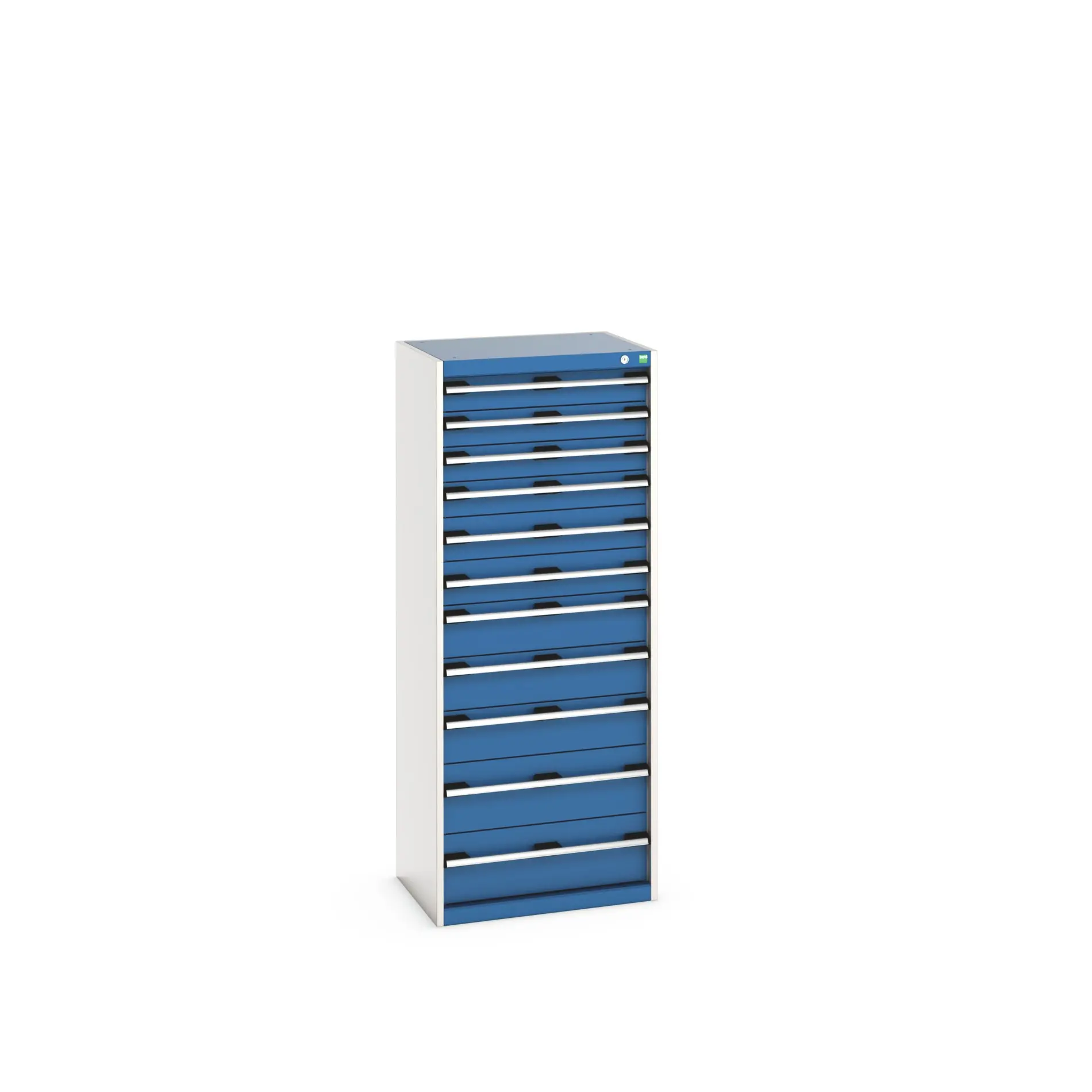 Produktfoto 1 von Bott 11 Stahl Schubladenbehälter Schrank Blau, 1600 mm x 525 mm x 650 mm