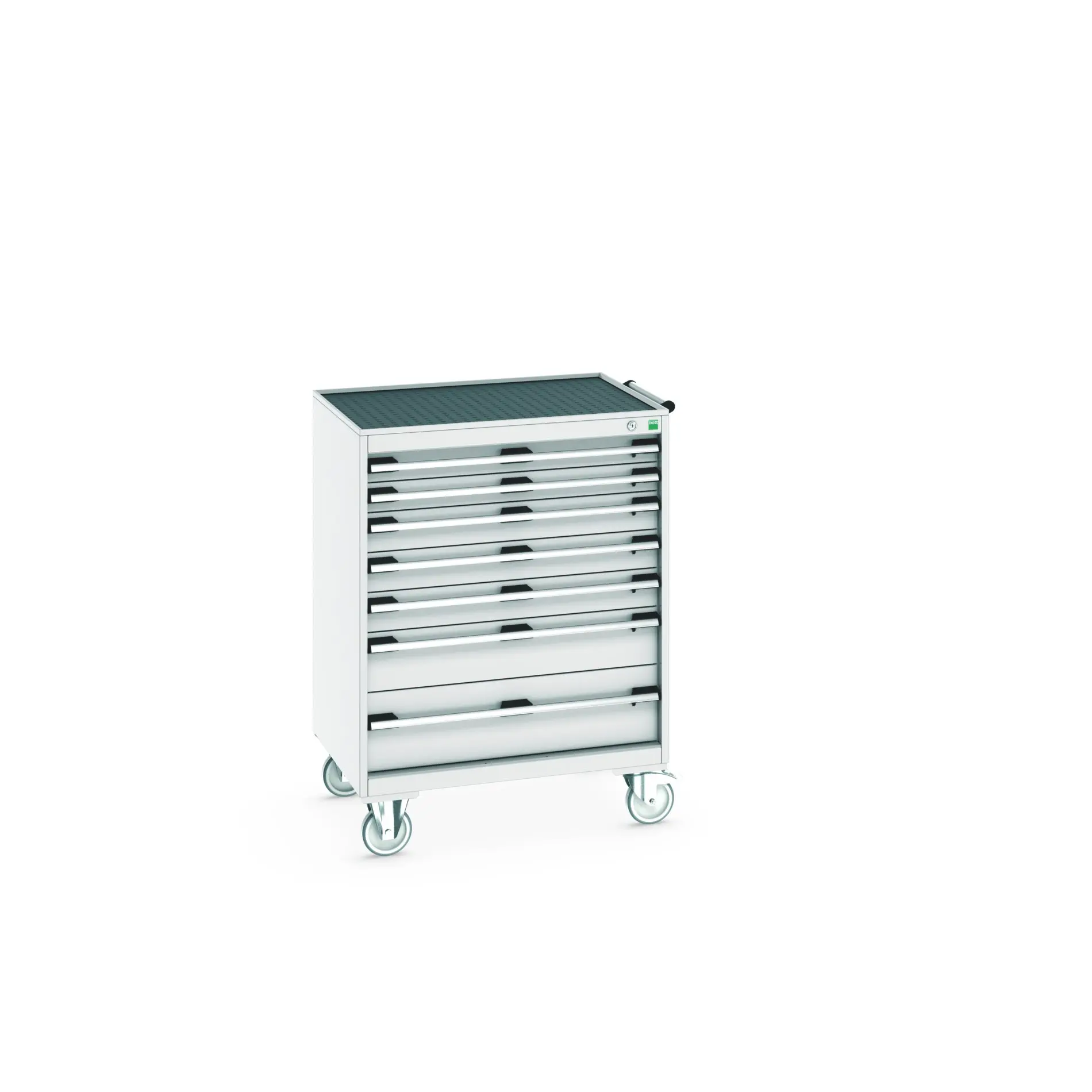 Produktfoto 1 von Bott Aufbewahrungsschrank Typ Beweglicher Schrank Freistehend 7 Schublade/n 1085 mm 80 mm 650 mm mit Rädern Stahlblech
