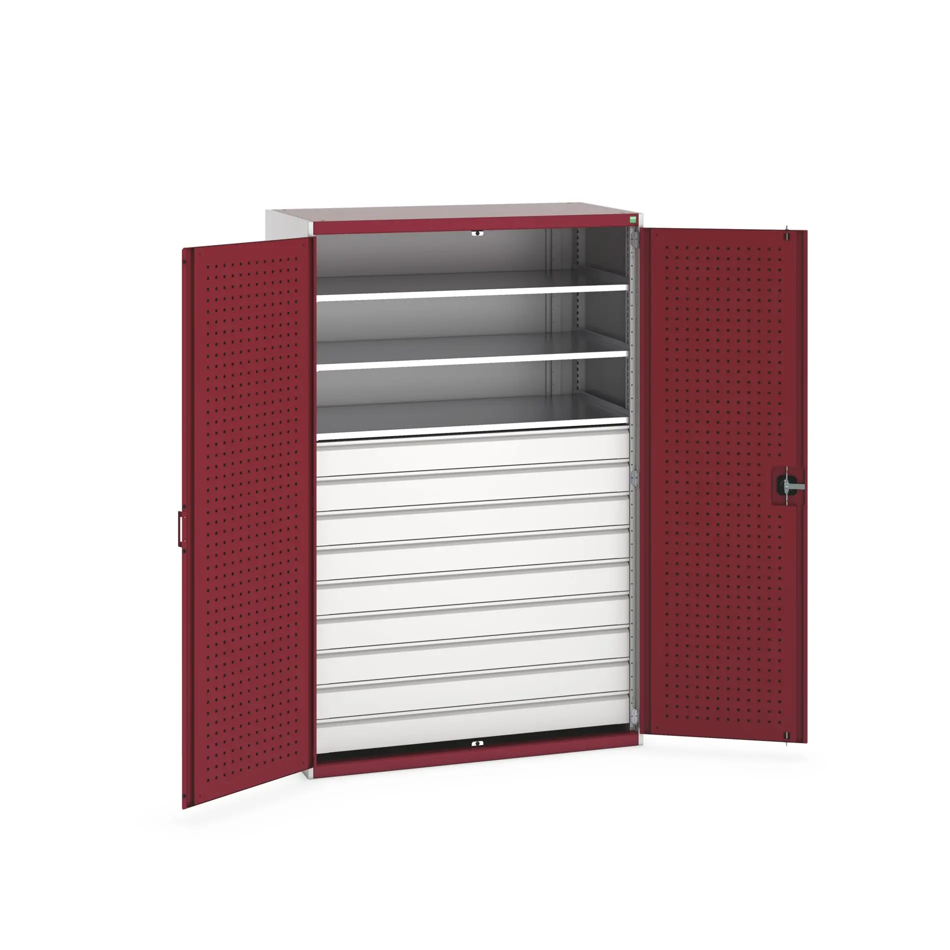 Produktfoto 1 von Bott Aufbewahrungsschrank Typ Bestückter Schrank Freistehend 2 Tür/en 3 Regal/e 9 Schublade/n 2000 mm 1300 mm Ja 650 mm