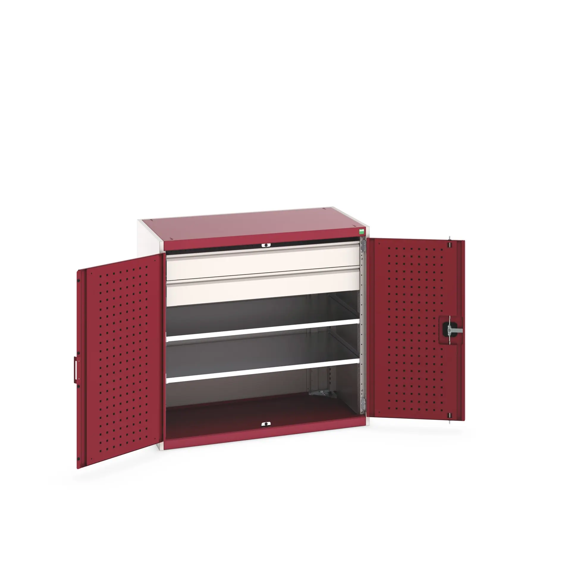 Produktfoto 1 von Bott Schrank Typ Bestückter Schrank Bodenmontage 2 Tür/en 2 Regal/e 2 Schublade/n Stahlblech