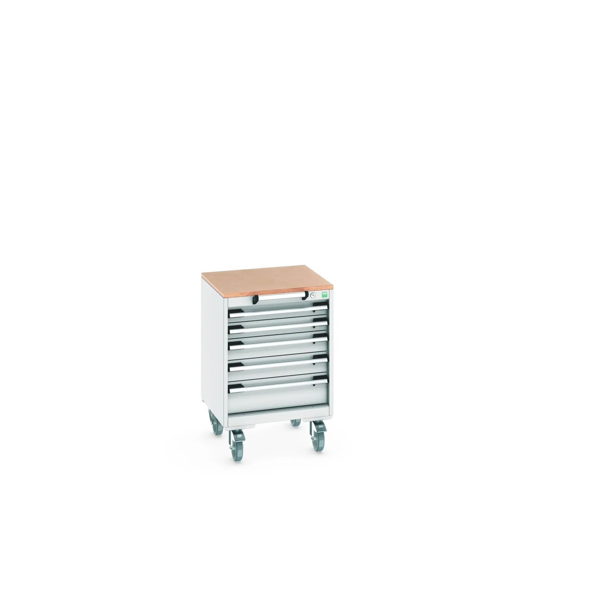 Produktfoto 1 von Bott Aufbewahrungsschrank Typ Beweglicher Schrank Freistehend 5 Schublade/n 790 mm 525 mm 525 mm mit Rädern Stahlblech