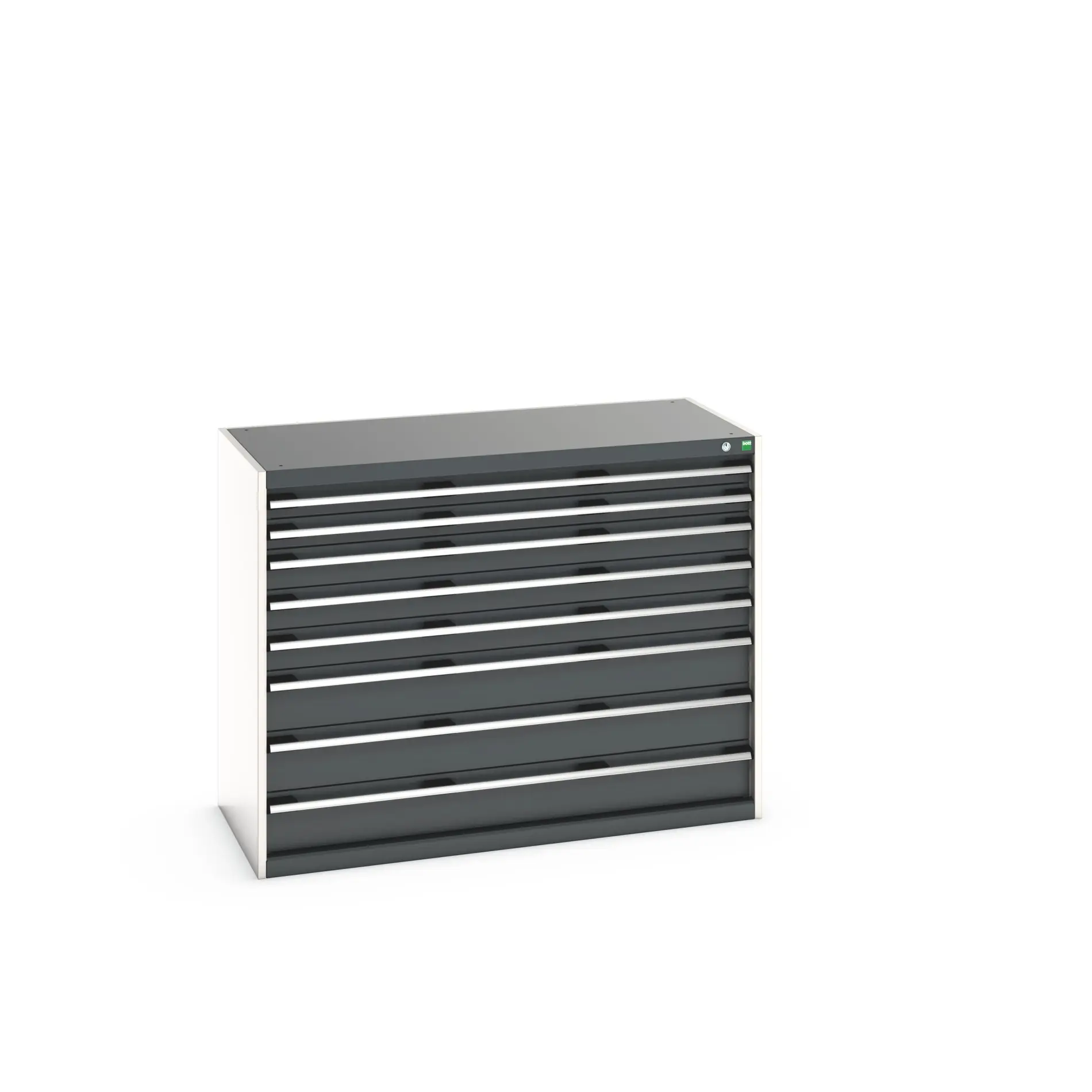 Produktfoto 1 von Bott 8 Stahl Schubladenbehälter Schrank Grau, 1000 mm x 650 mm x 1300 mm