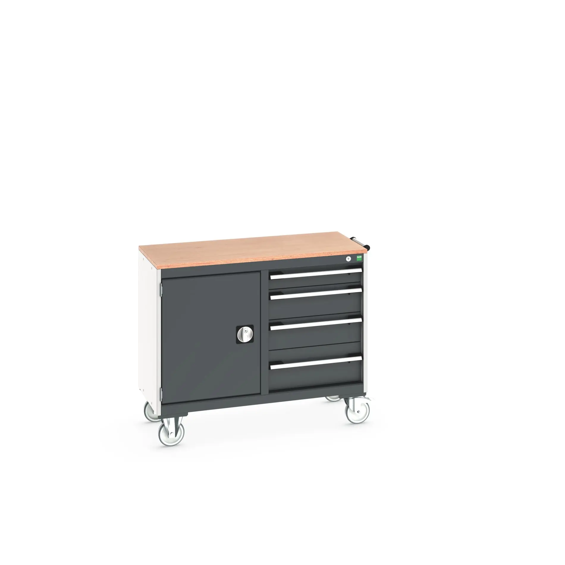 Bott Aufbewahrungsschrank Typ Beweglicher Schrank Freistehend 1 Tür/en 1 Regal/e 4 Schublade/n 890 mm 1050 mm 525 mm mit