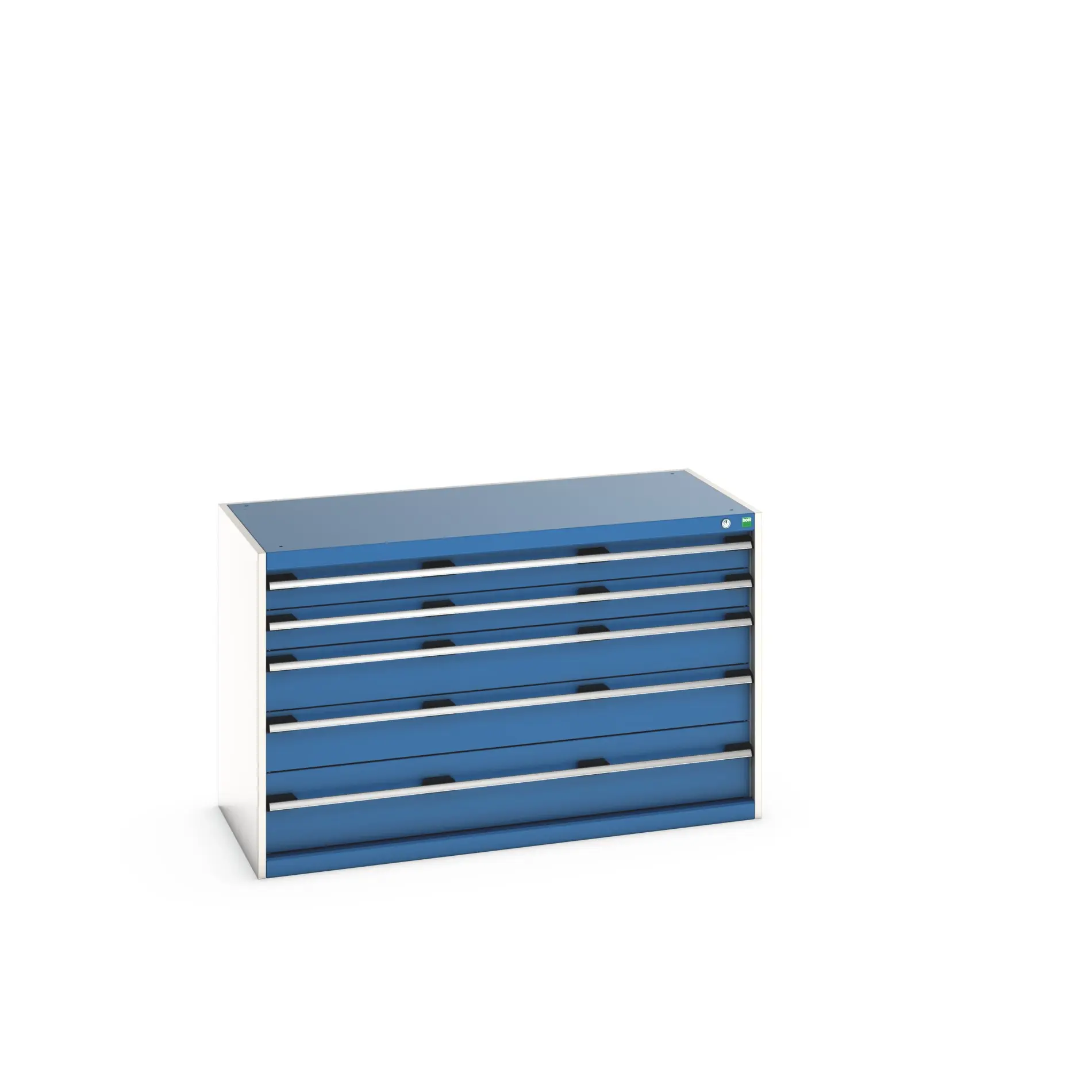 Produktfoto 1 von Bott 5 Stahl Schubladenbehälter Schrank Blau, 800 mm x 650 mm x 1300 mm