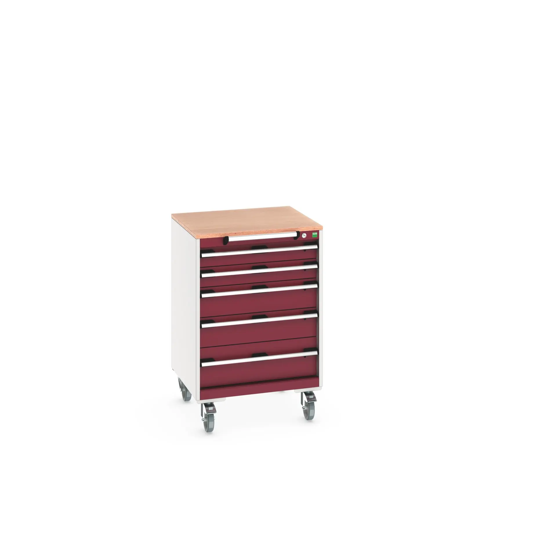 Produktfoto 1 von Bott Aufbewahrungsschrank Typ Beweglicher Schrank Freistehend 5 Schublade/n 990 mm 650 mm 650 mm mit Rädern Stahlblech