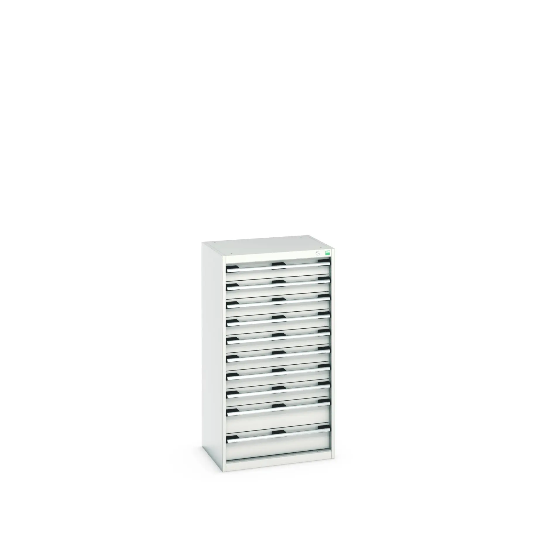 Produktfoto 1 von Bott 10 Stahl Schubladenbehälter Schrank Hellgrau, 1200 mm x 525 mm x 650 mm
