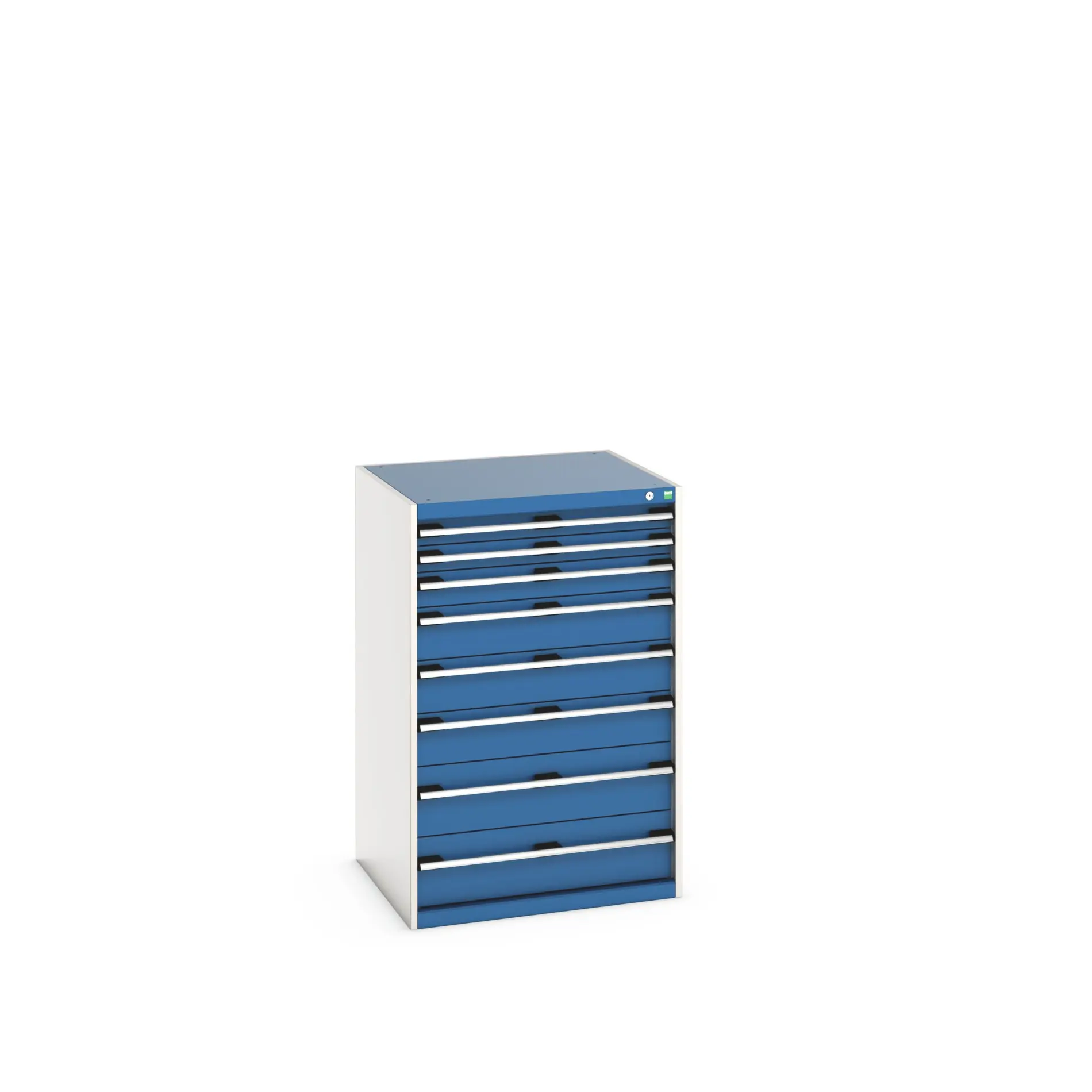 Produktfoto 1 von Bott 8 Stahl Schubladenbehälter Schrank Blau, 1200 mm x 750 mm x 800 mm