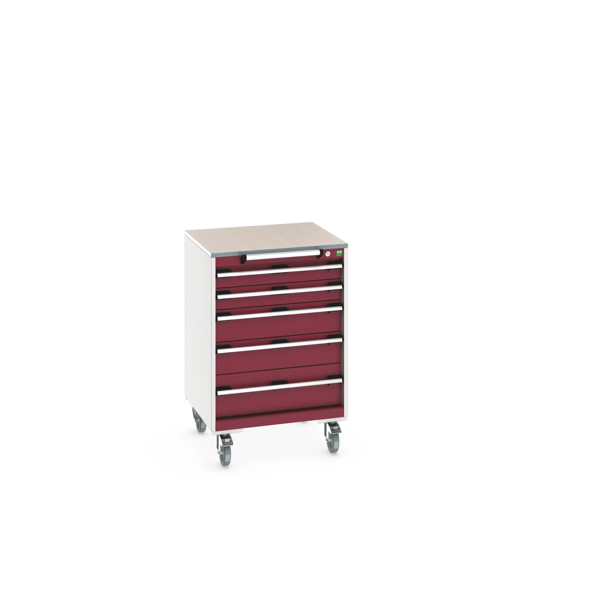 Produktfoto 1 von Bott Aufbewahrungsschrank Typ Beweglicher Schrank Freistehend 5 Schublade/n 990 mm 650 mm 650 mm mit Rädern Stahlblech