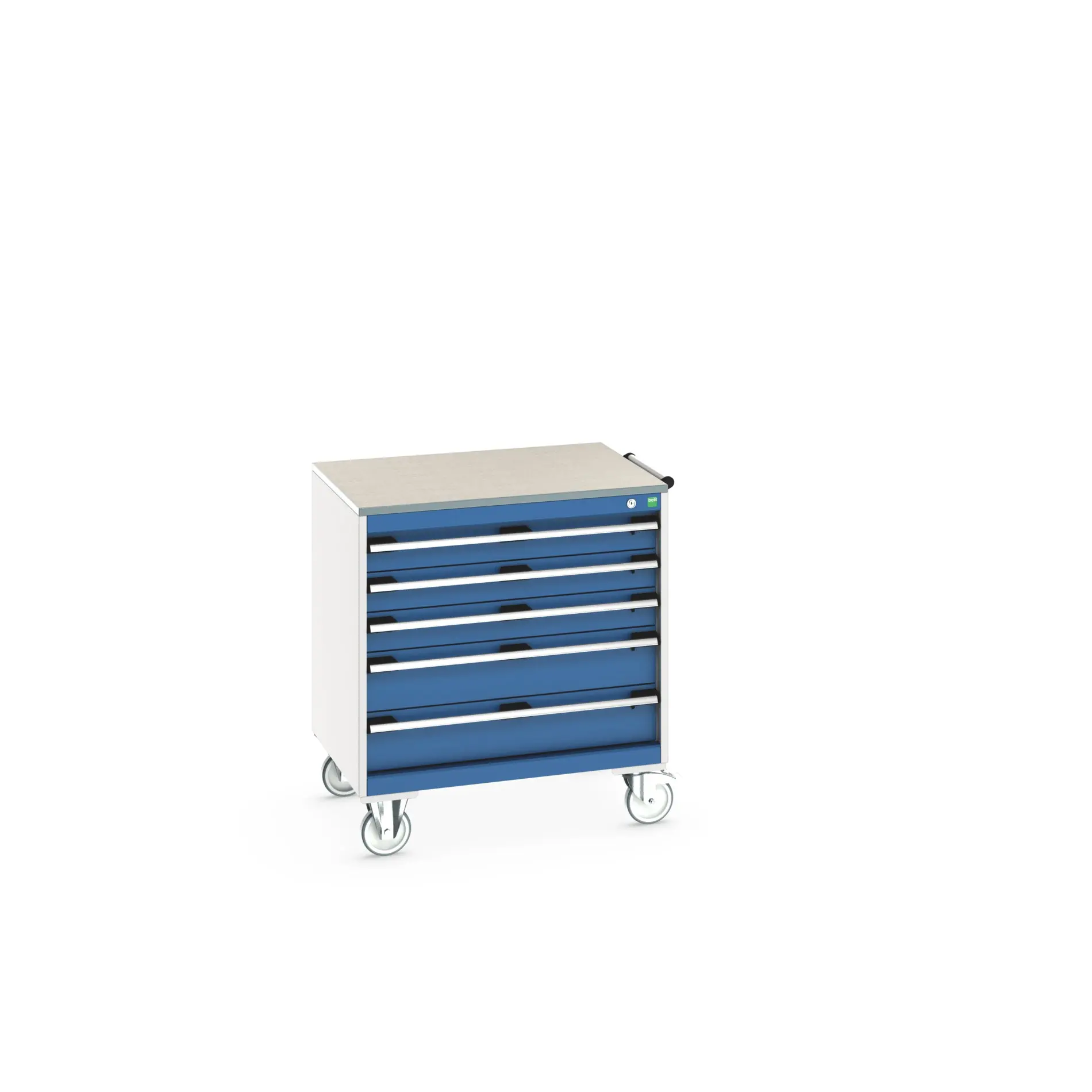 Produktfoto 1 von Bott Aufbewahrungsschrank Typ Beweglicher Schrank Freistehend 5 Schublade/n 890 mm 80 mm 650 mm mit Rädern Stahlblech