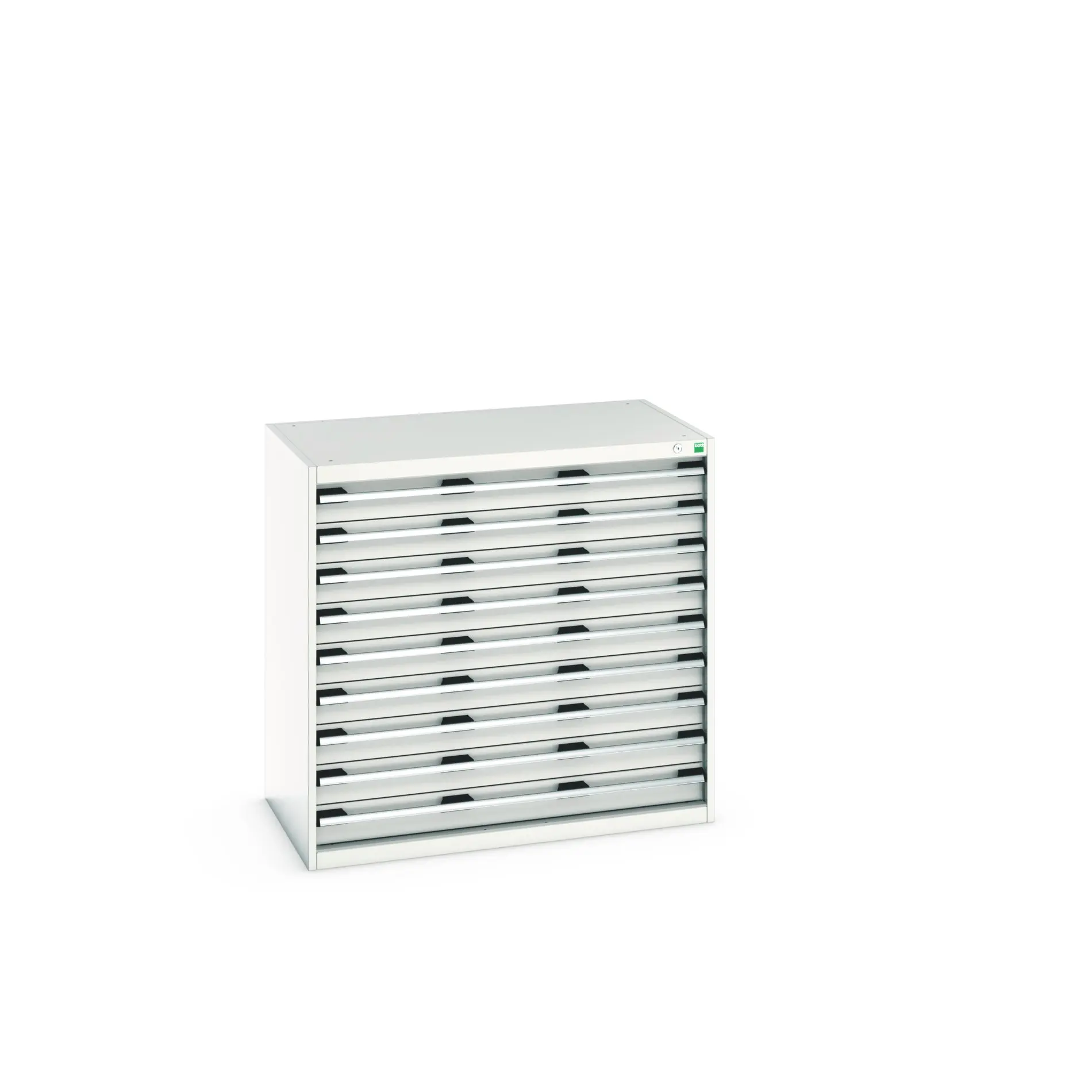Produktfoto 1 von Bott 9 Stahl Schubladenbehälter Schrank Hellgrau, 1000 mm x 650 mm x 1050 mm