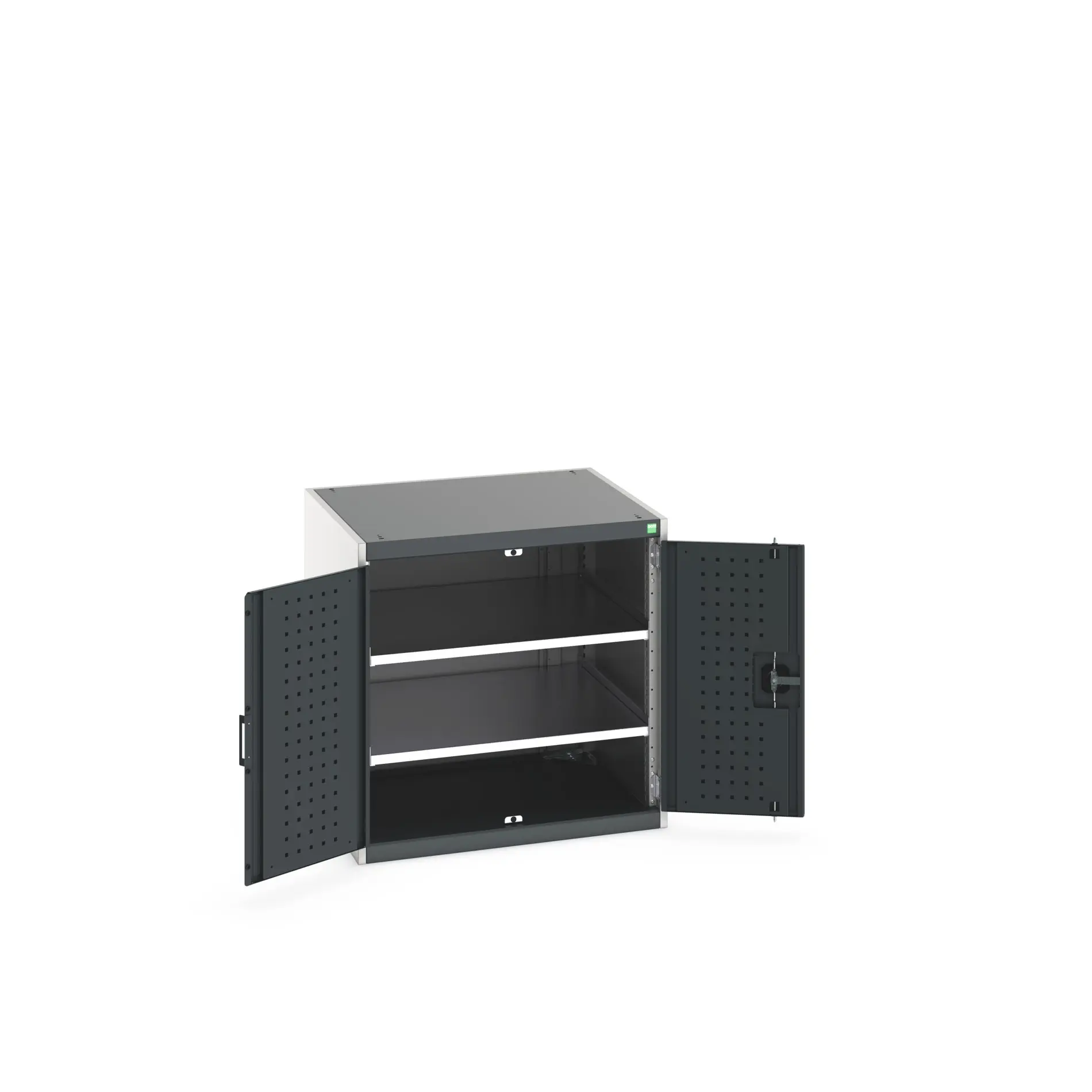 Produktfoto 1 von Bott Aufbewahrungsschrank Typ Regalschrank Freistehend 2 Tür/en 2 Regal/e 800 mm 80 mm 750 mm Stahlblech