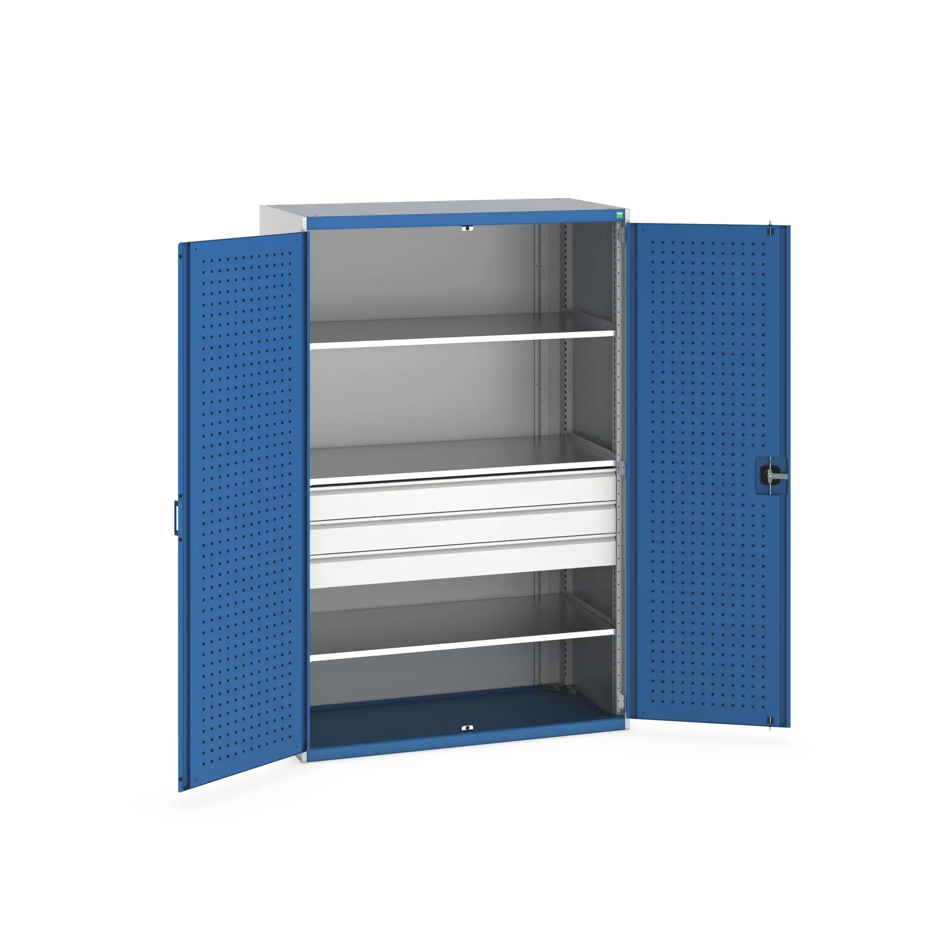 Produktfoto 1 von Bott Aufbewahrungsschrank Typ Bestückter Schrank Freistehend 2 Tür/en 3 Regal/e 3 Schublade/n 2000 mm 1300 mm Ja 650 mm