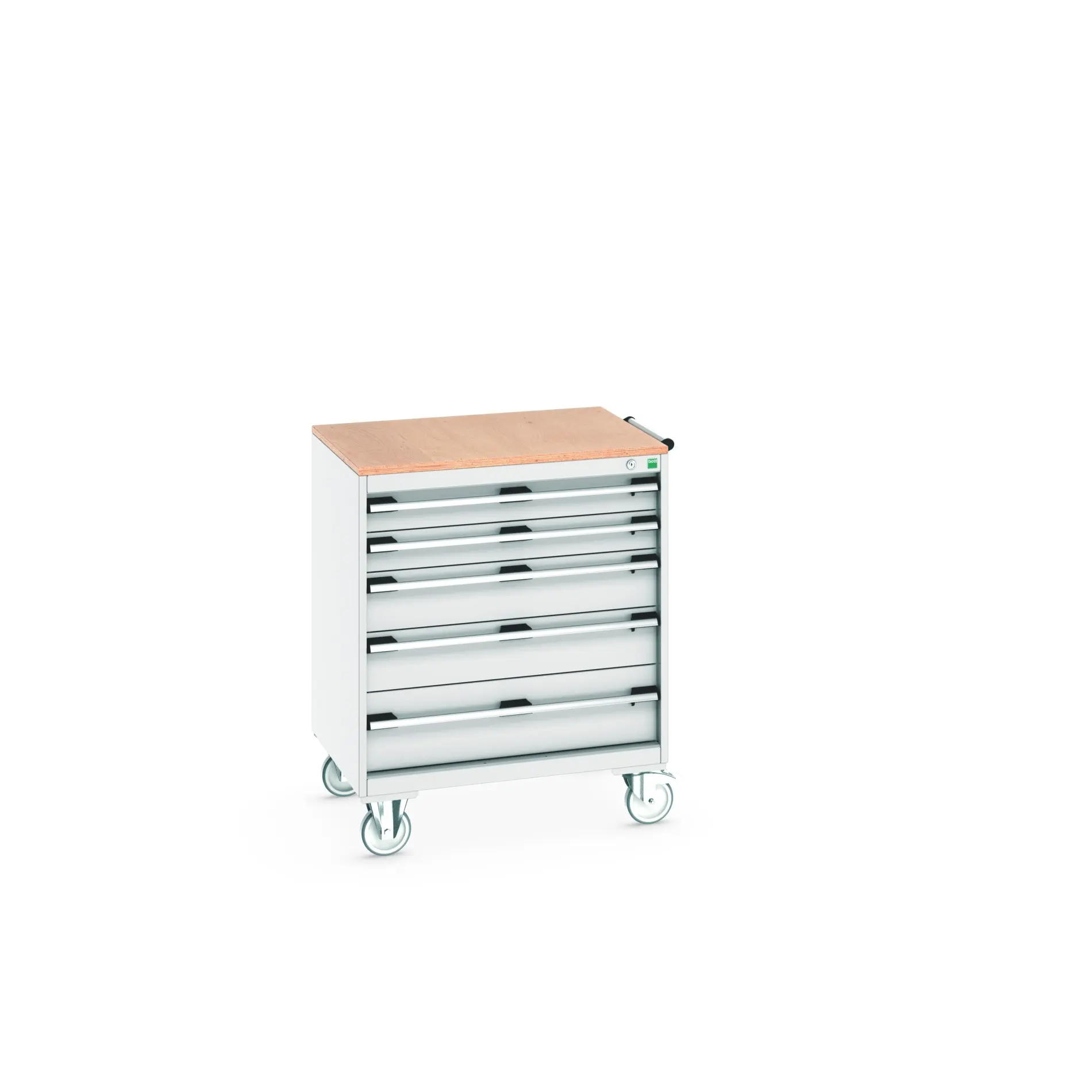 Produktfoto 1 von Bott Aufbewahrungsschrank Typ Beweglicher Schrank Freistehend 5 Schublade/n 990 mm 80 mm 650 mm mit Rädern Stahlblech