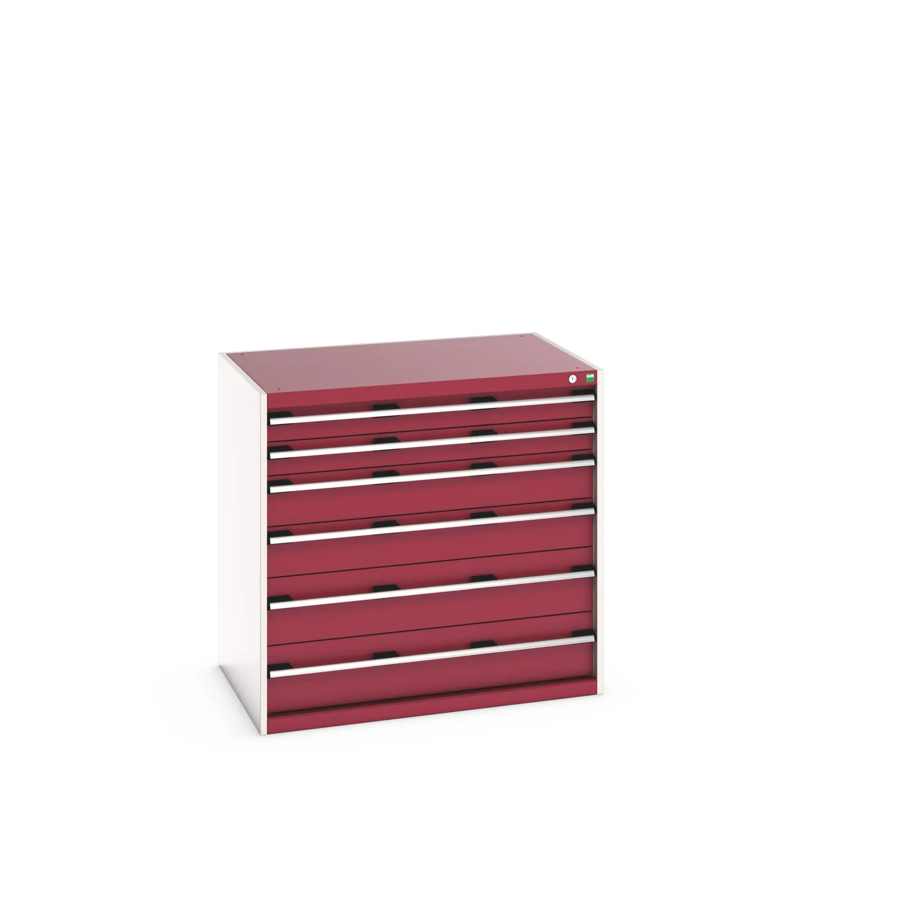Produktfoto 1 von Bott 6 Stahl Schubladenbehälter Schrank Rot, 1000 mm x 750 mm x 1050 mm