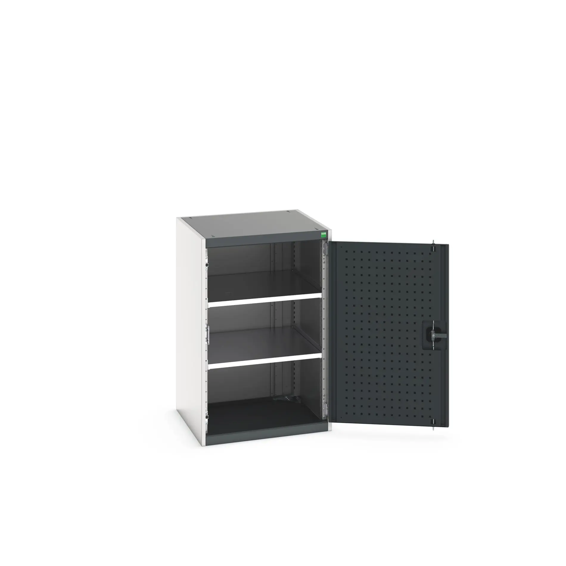 Produktfoto 1 von Bott Schrank Typ Regalschrank Bodenmontage 1 Tür/en 2 Regal/e Stahlblech