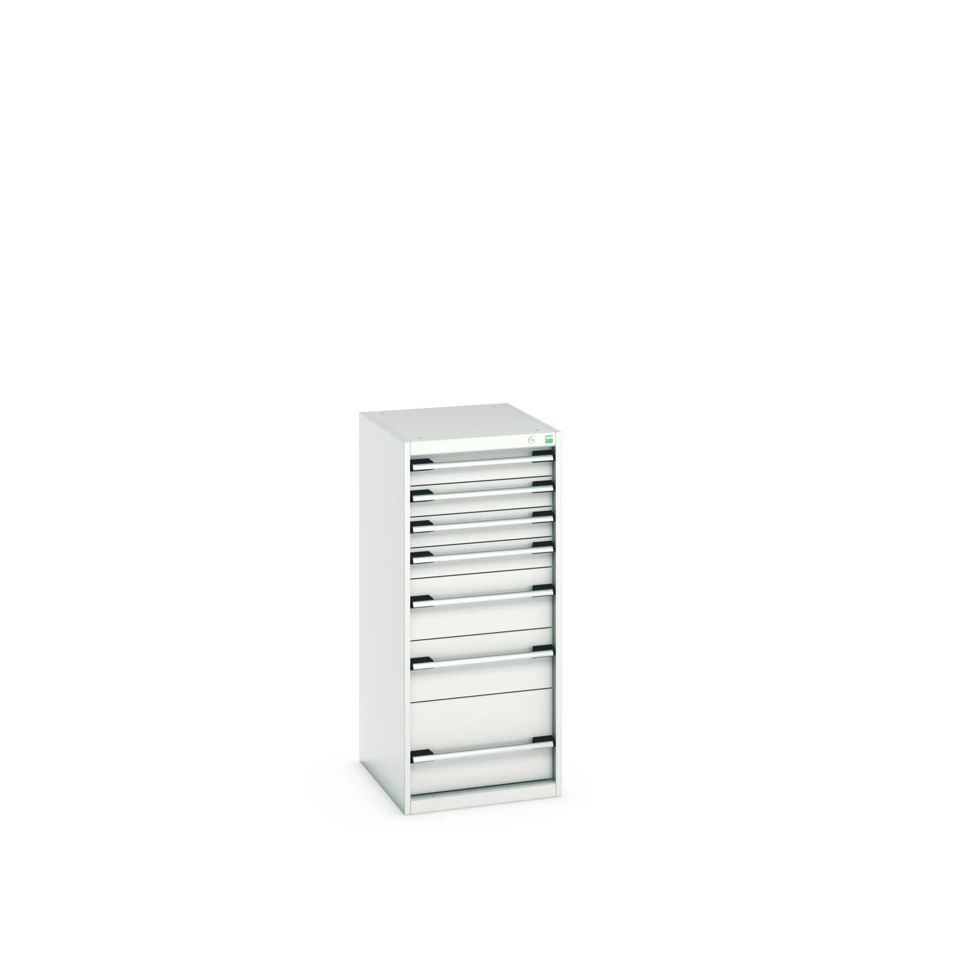 Produktfoto 1 von Bott 7 Stahl Schubladenbehälter Schrank Hellgrau, 1200 mm x 650 mm x 525 mm