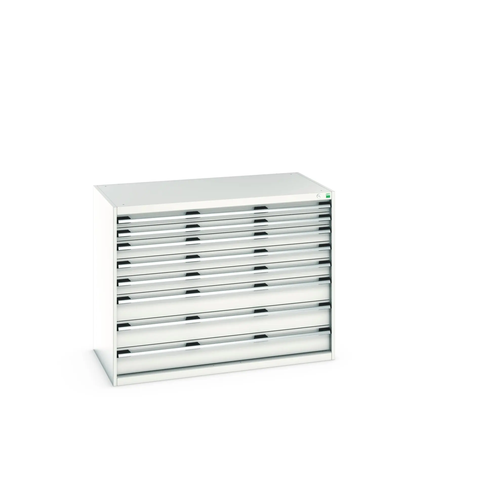 Produktfoto 1 von Bott 8 Stahl Schubladenbehälter Schrank Hellgrau, 1000 mm x 750 mm x 1300 mm