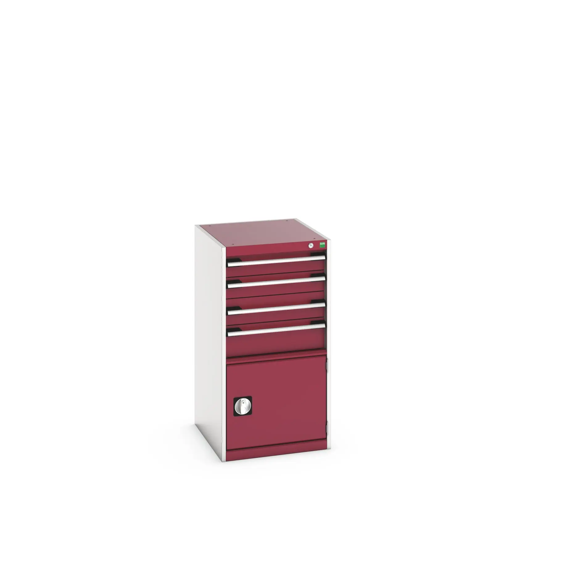 Produktfoto 1 von Bott 4 Stahl Schubladenbehälter Schrank Rot, 1000 mm x 650 mm x 525 mm