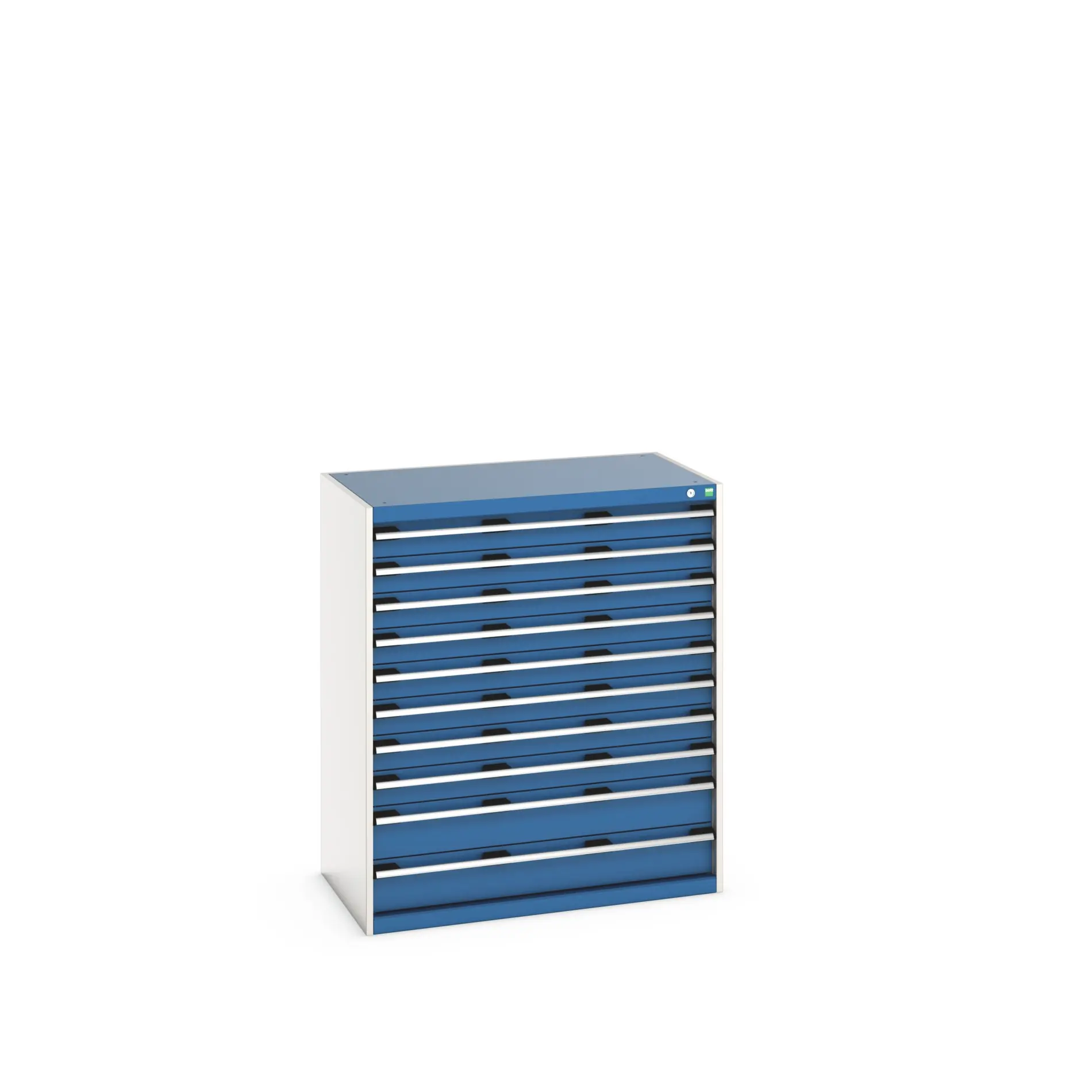 Produktfoto 1 von Bott 10 Stahl Schubladenbehälter Schrank Blau, 1200 mm x 650 mm x 1050 mm