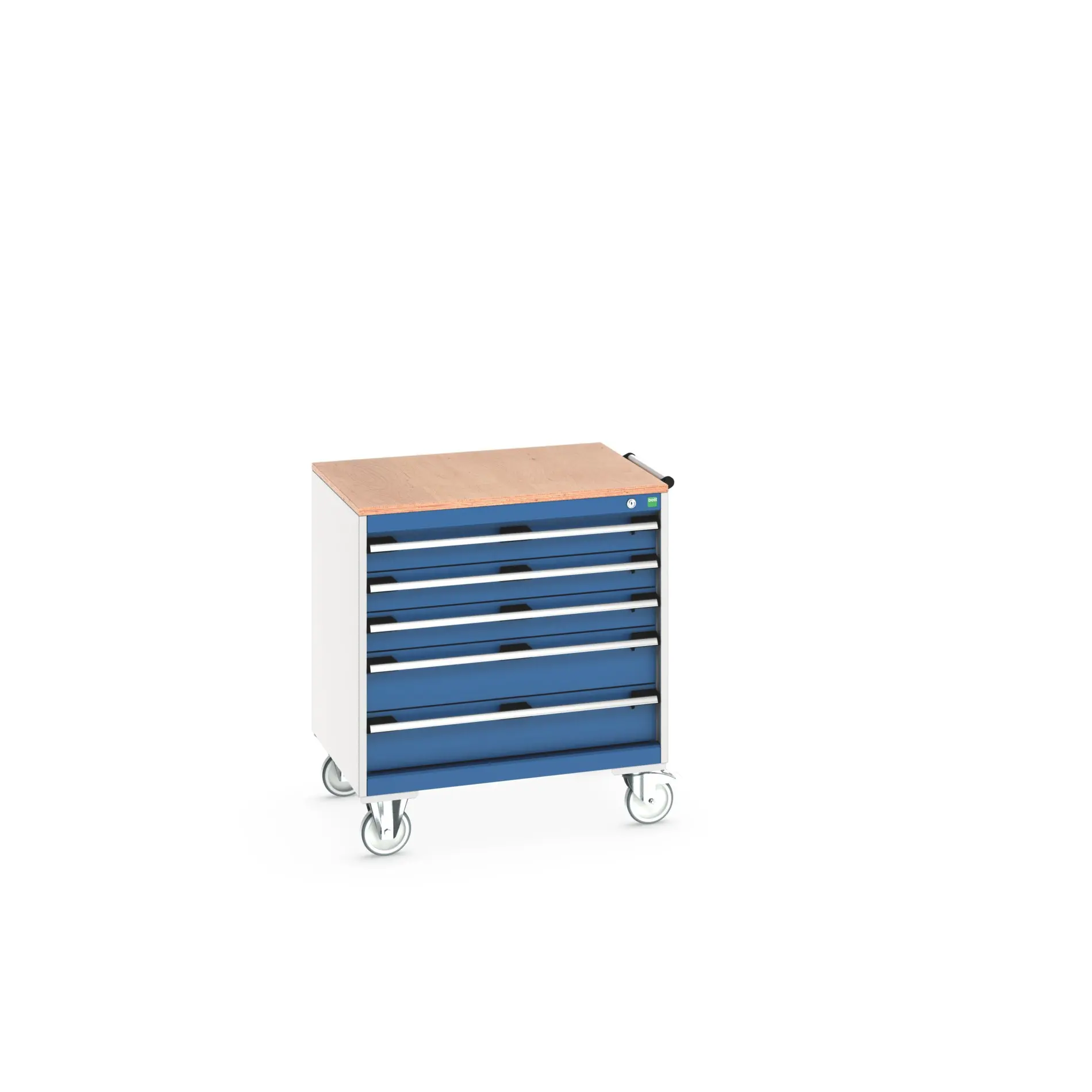 Produktfoto 1 von Bott Aufbewahrungsschrank Typ Beweglicher Schrank Freistehend 5 Schublade/n 890 mm 80 mm 650 mm mit Rädern Stahlblech