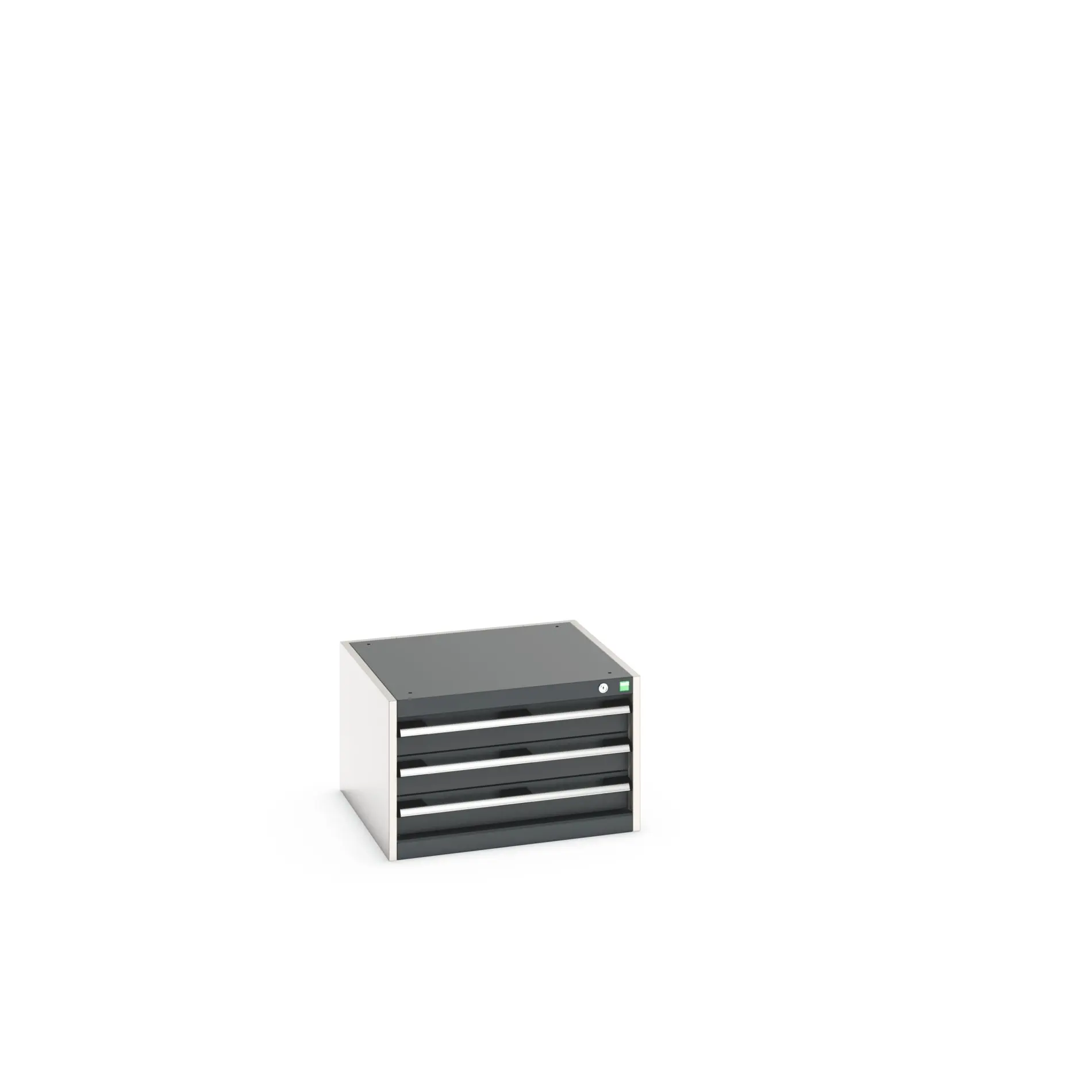 Produktfoto 1 von Bott 3 Stahl Schubladenbehälter Schrank Grau, 400 mm x 650 mm x 650 mm