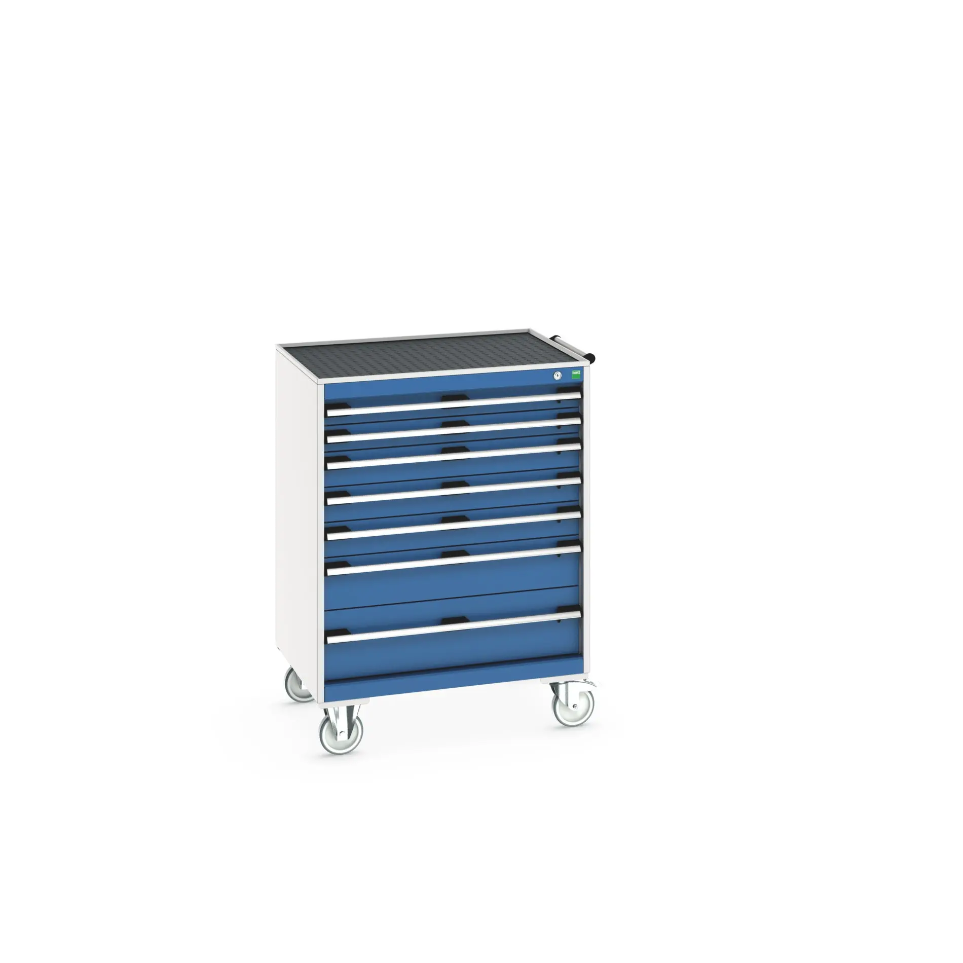 Produktfoto 1 von Bott Aufbewahrungsschrank Typ Beweglicher Schrank Freistehend 7 Schublade/n 1085 mm 80 mm 650 mm mit Rädern Stahlblech
