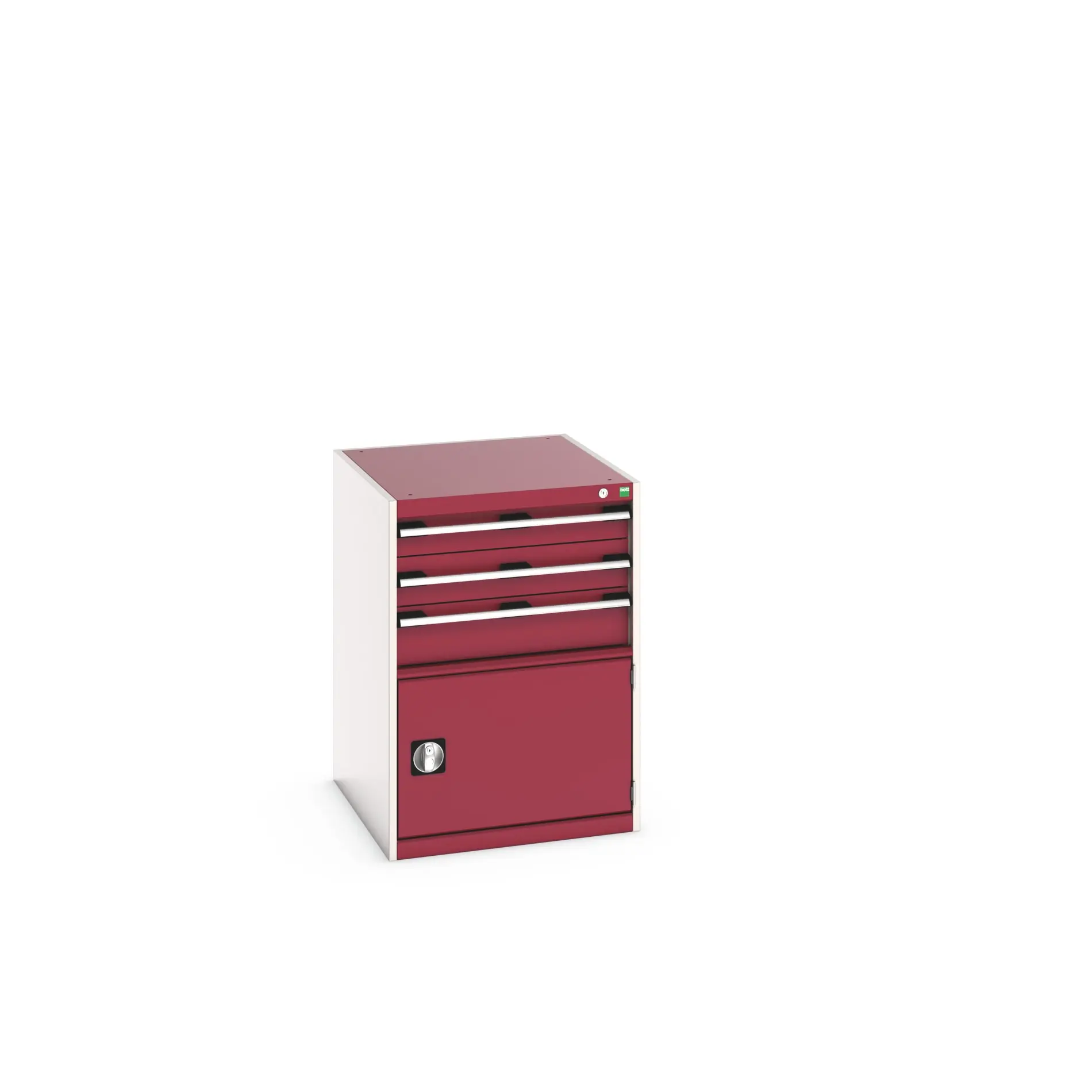 Produktfoto 1 von Bott 3 Stahl Schubladenbehälter Schrank Rot, 900 mm x 750 mm x 650 mm