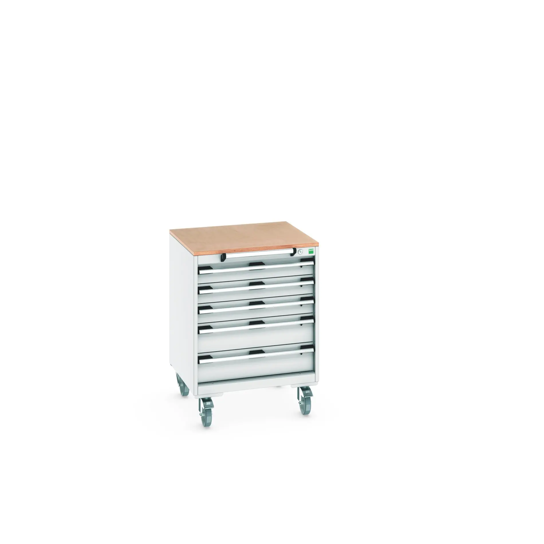 Produktfoto 1 von Bott Aufbewahrungsschrank Typ Beweglicher Schrank Freistehend 5 Schublade/n 890 mm 650 mm 650 mm mit Rädern Stahlblech