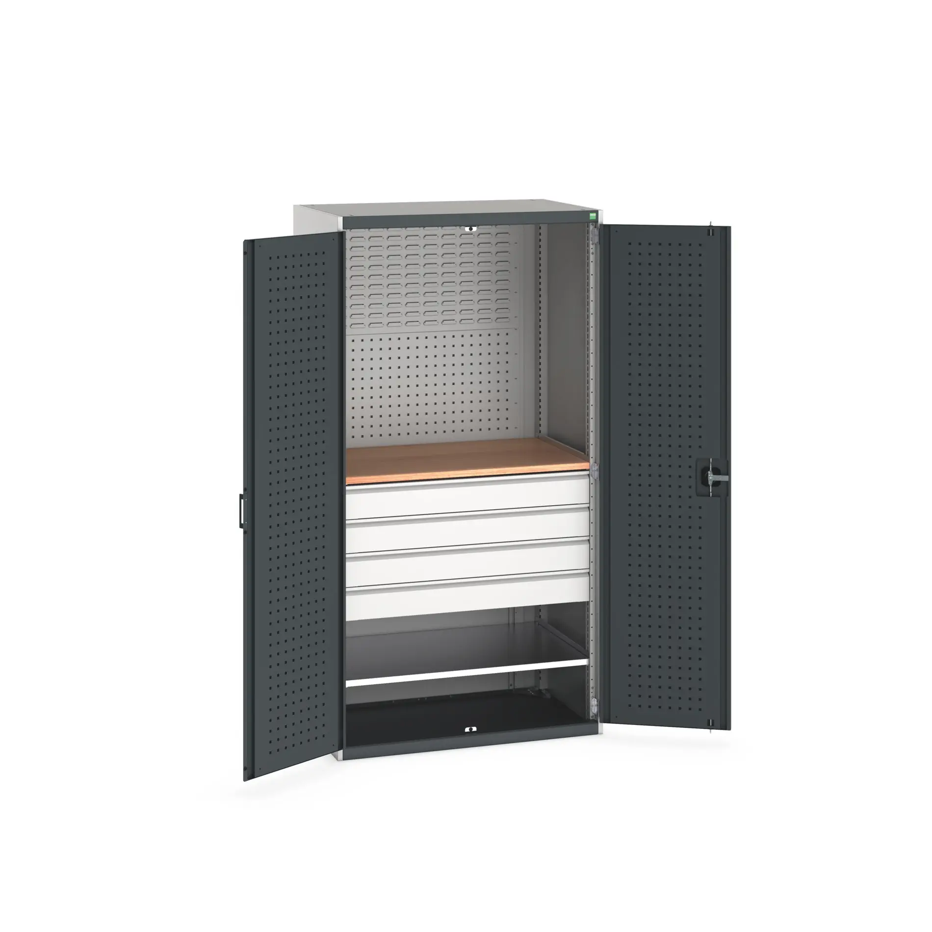 Produktfoto 1 von Bott Aufbewahrungsschrank Typ Mini Werkstattschrank Freistehend 2 Tür/en 1 Regal/e 4 Schublade/n 2000 mm 1300 mm Ja 650