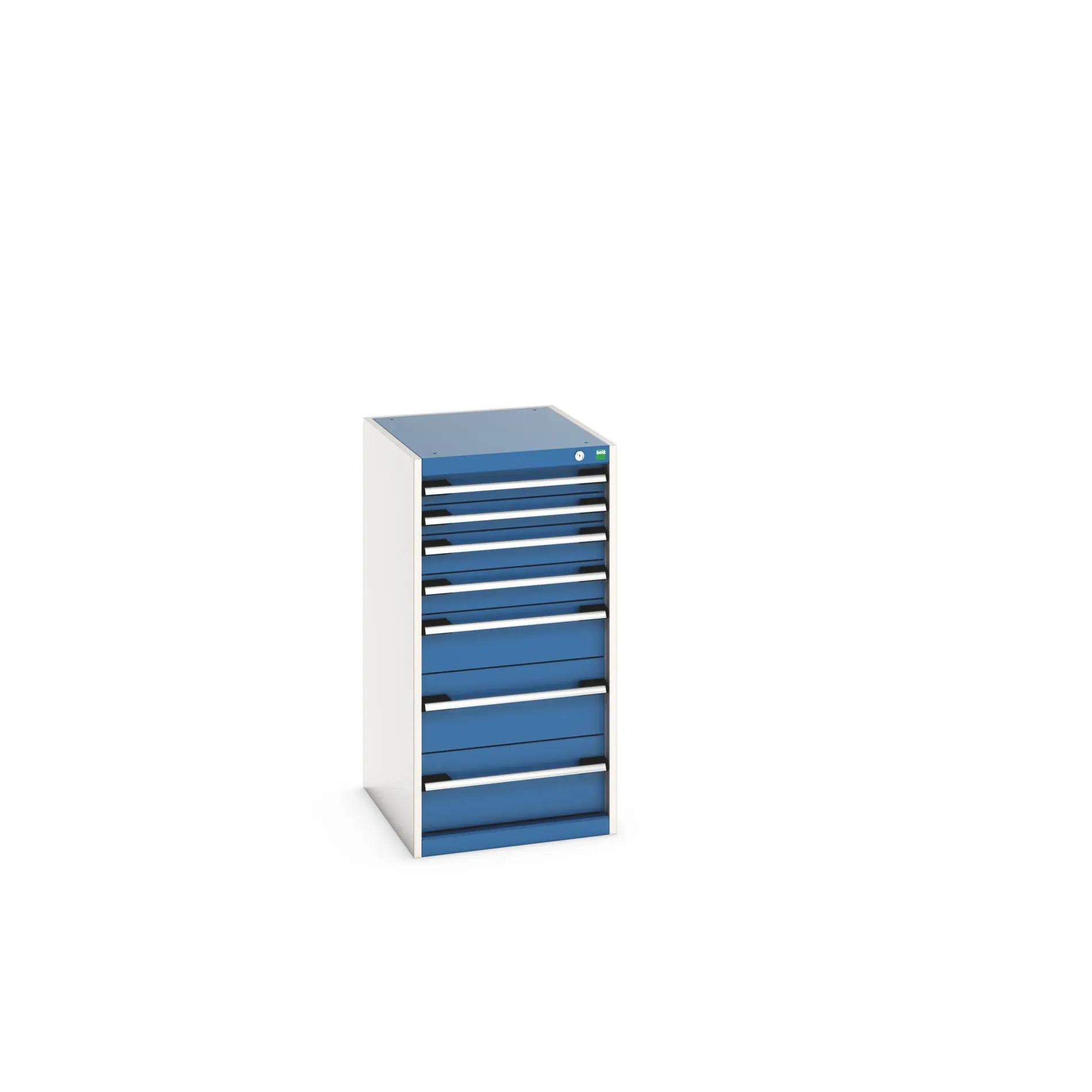 Produktfoto 1 von Bott 6 Stahl Schubladenbehälter Schrank Blau, 1000 mm x 650 mm x 525 mm