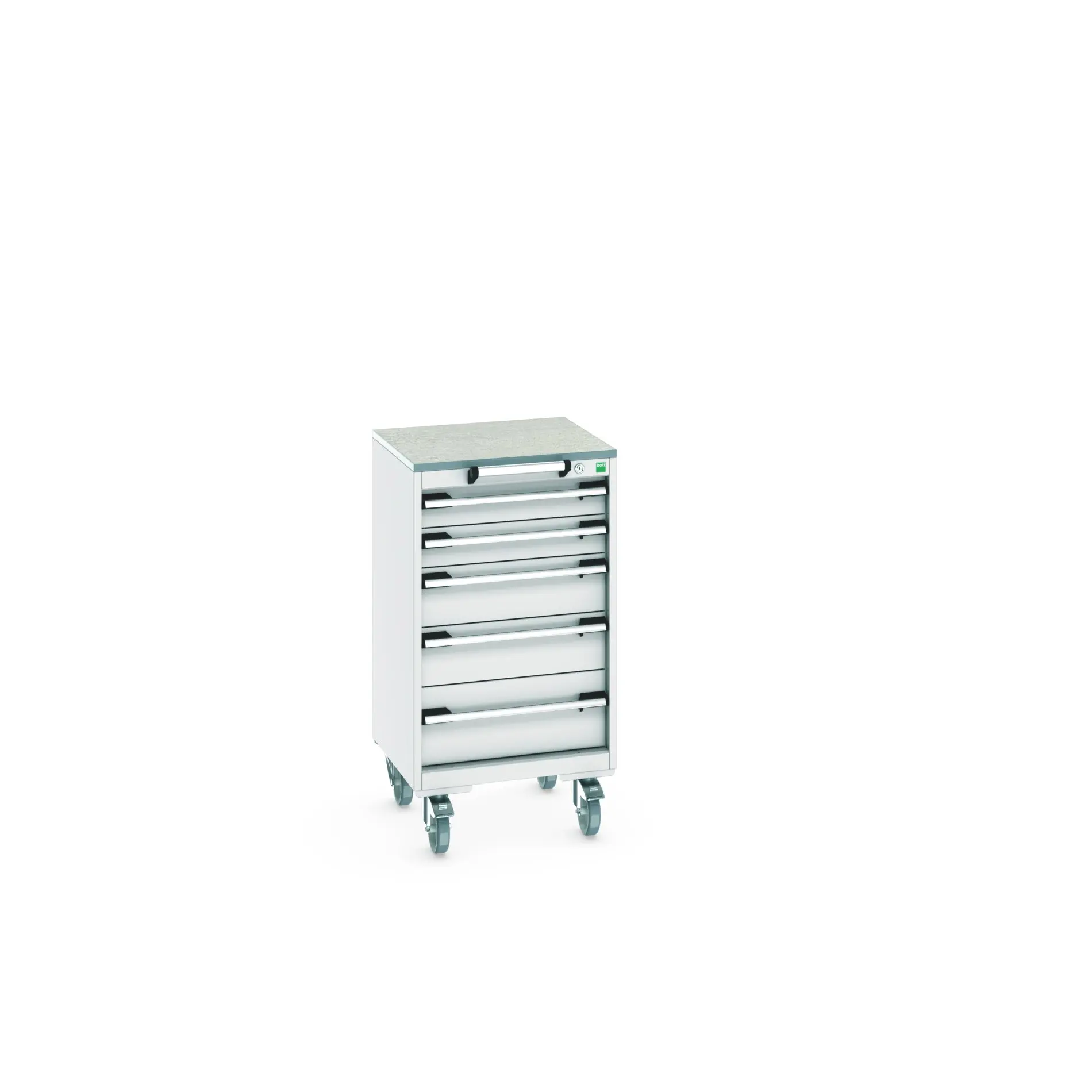 Produktfoto 1 von Bott Aufbewahrungsschrank Typ Beweglicher Schrank Freistehend 5 Schublade/n 990 mm 525 mm 525 mm mit Rädern Stahlblech