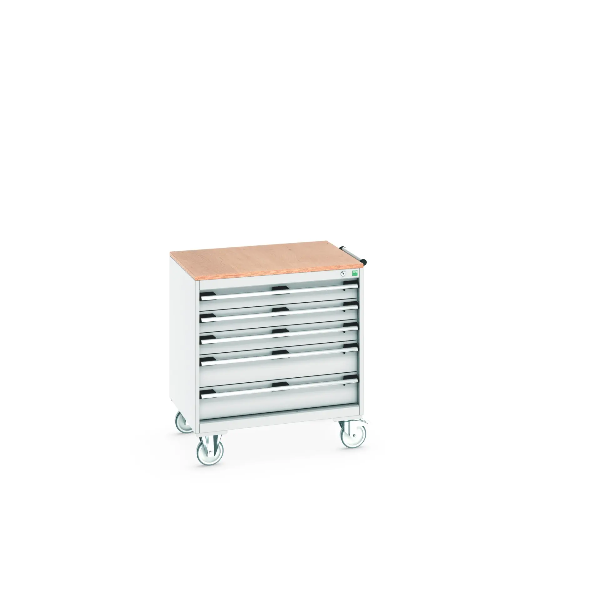 Produktfoto 1 von Bott Aufbewahrungsschrank Typ Beweglicher Schrank Freistehend 5 Schublade/n 890 mm 80 mm 650 mm mit Rädern Stahlblech