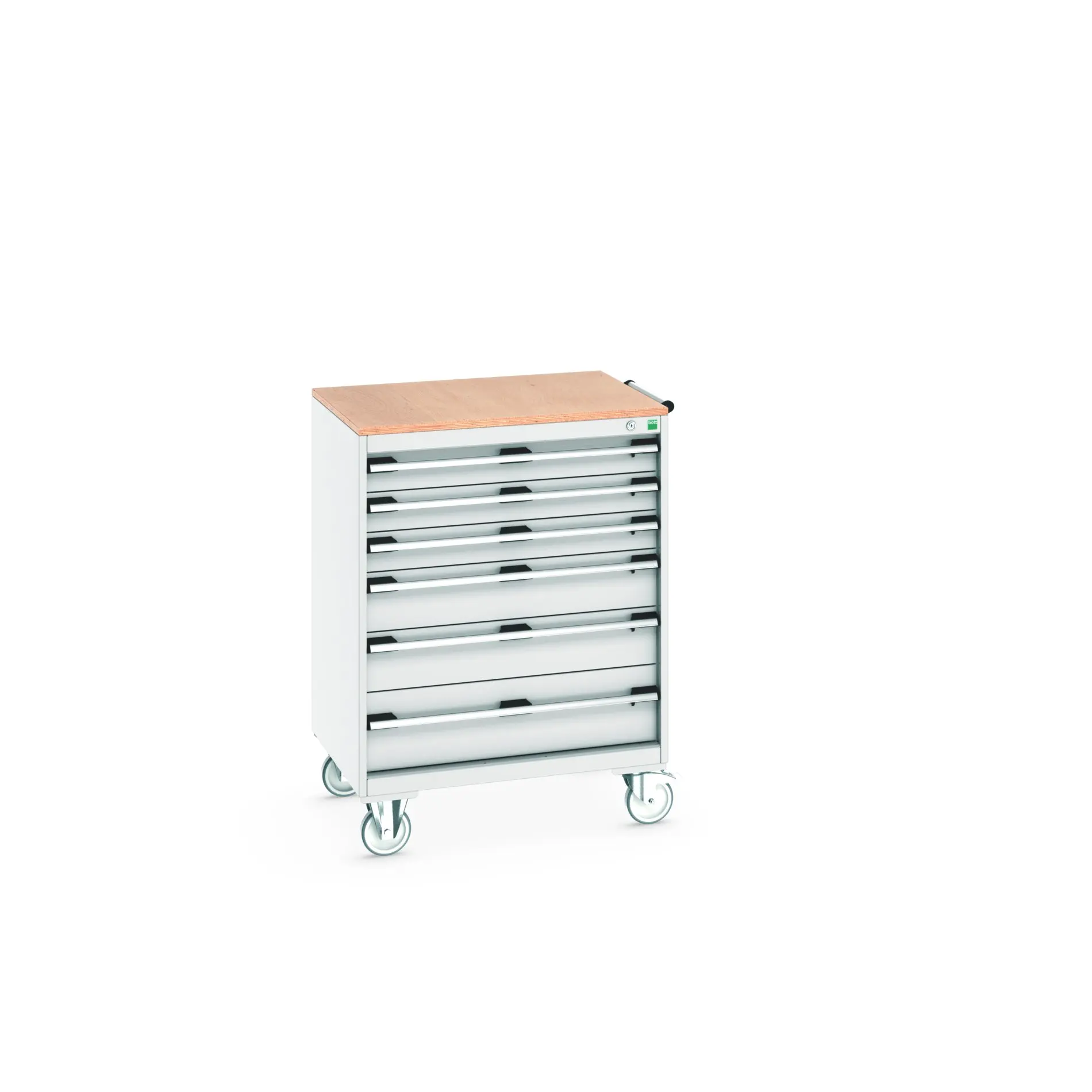 Produktfoto 1 von Bott Aufbewahrungsschrank Typ Beweglicher Schrank Freistehend 6 Schublade/n 1090 mm 80 mm 650 mm mit Rädern Stahlblech