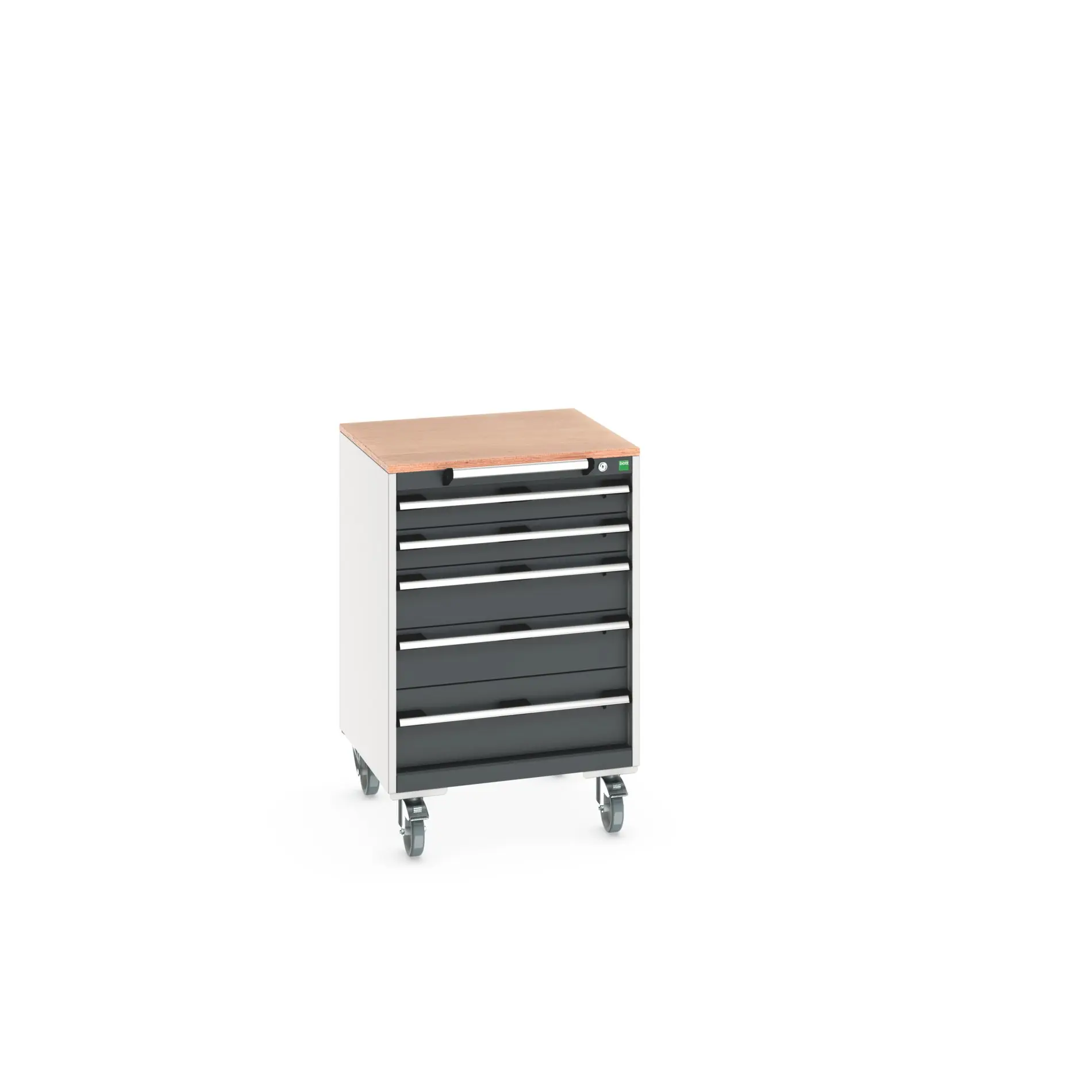 Produktfoto 1 von Bott Aufbewahrungsschrank Typ Beweglicher Schrank Freistehend 5 Schublade/n 990 mm 650 mm 650 mm mit Rädern Stahlblech