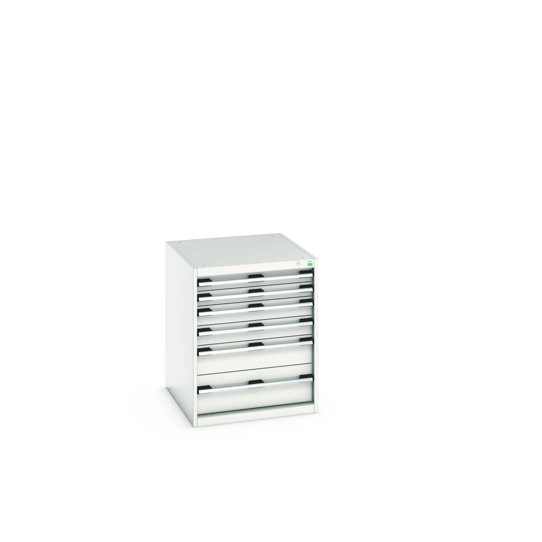 Produktfoto 1 von Bott 6 Stahl Schubladenbehälter Schrank Hellgrau, 800 mm x 750 mm x 650 mm