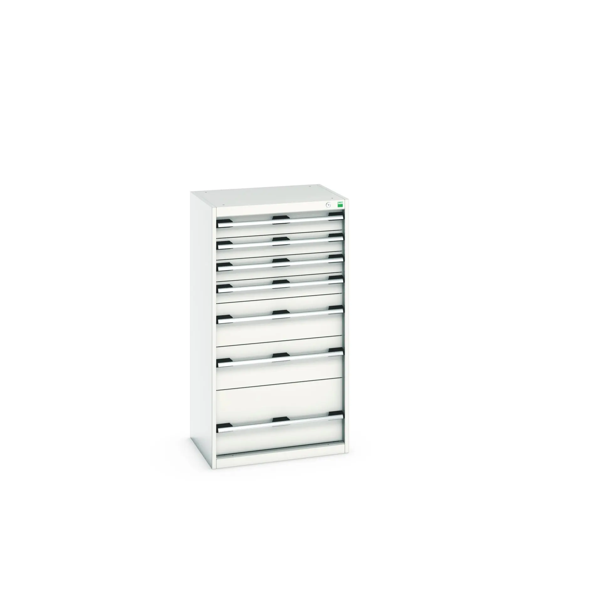 Produktfoto 1 von Bott 7 Stahl Schubladenbehälter Schrank Hellgrau, 1200 mm x 525 mm x 650 mm