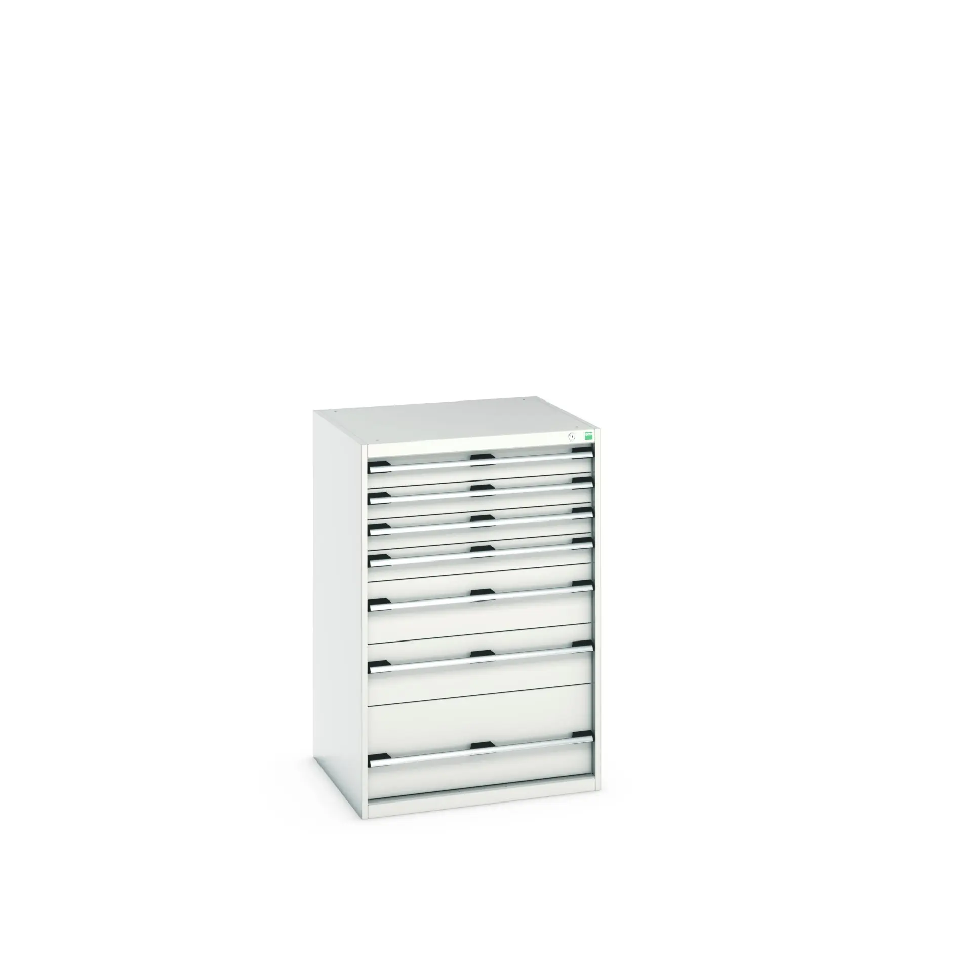 Produktfoto 1 von Bott 7 Stahl Schubladenbehälter Schrank Hellgrau, 1200 mm x 750 mm x 800 mm