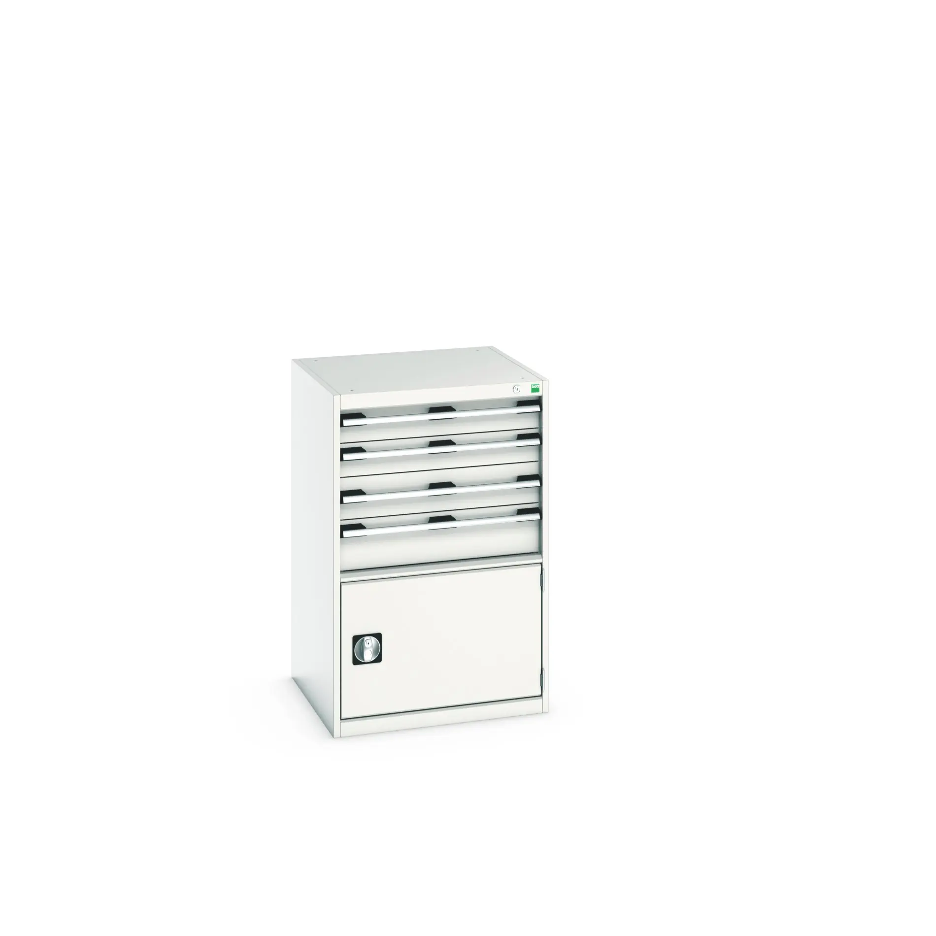 Produktfoto 1 von Bott 4 Stahl Schubladenbehälter Schrank Hellgrau, 1000 mm x 650 mm x 650 mm