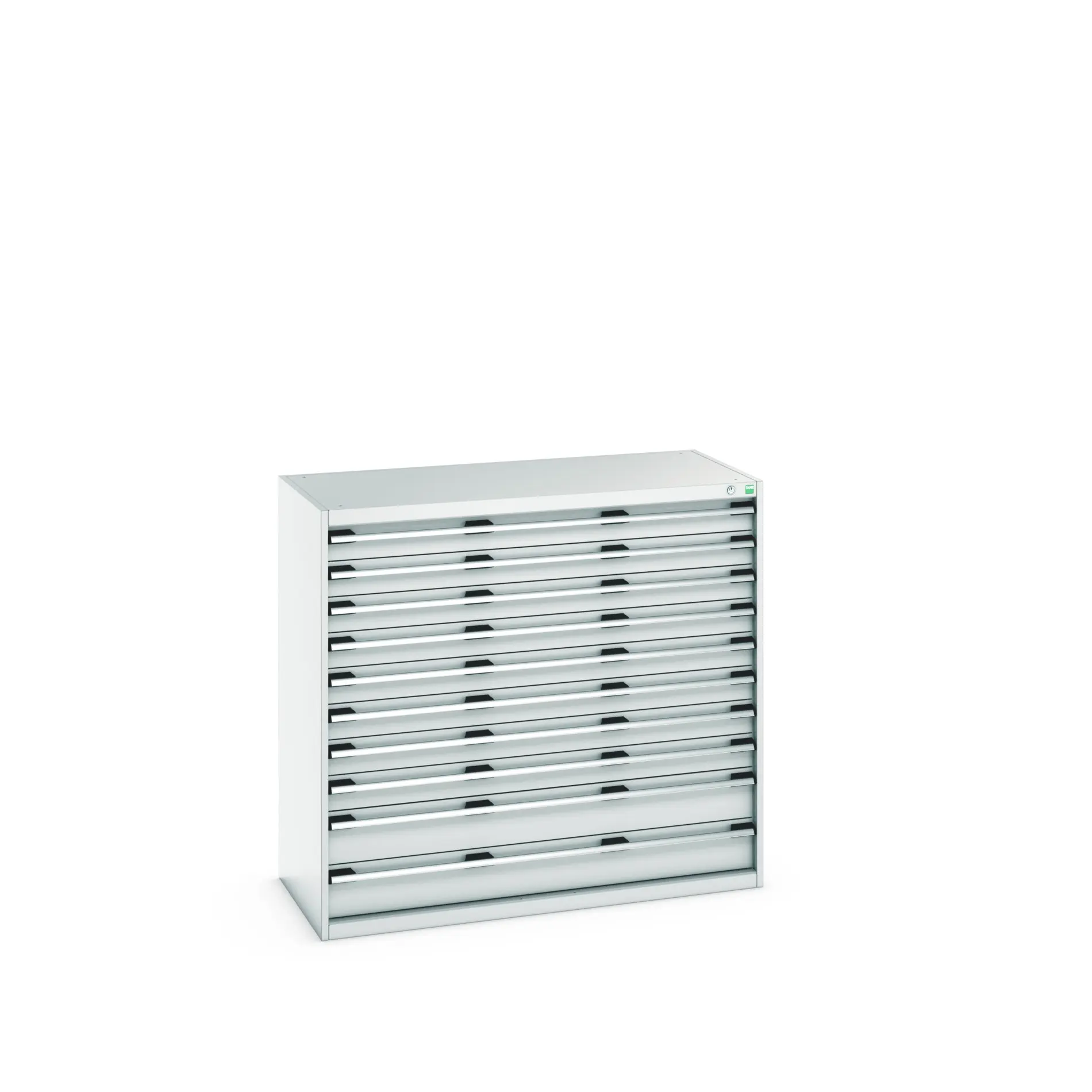 Produktfoto 1 von Bott 10 Stahl Schubladenbehälter Schrank Hellgrau, 1200 mm x 650 mm x 1300 mm