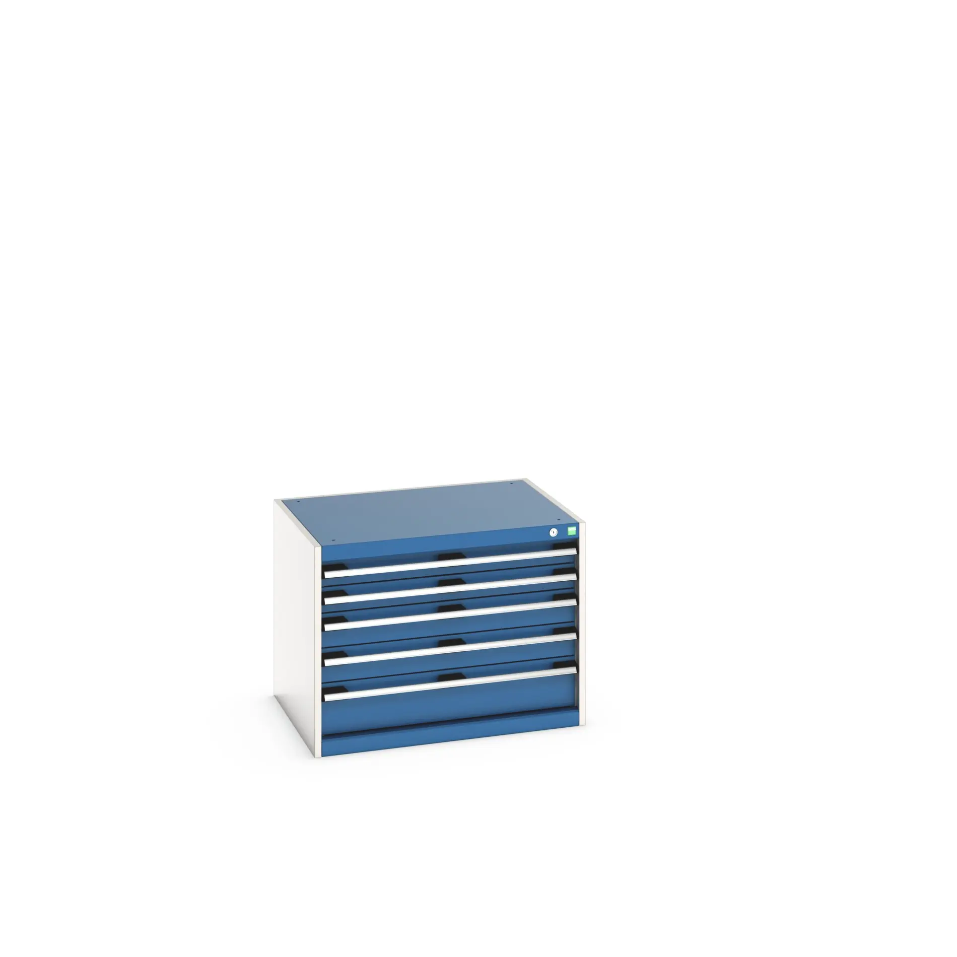 Produktfoto 1 von Bott 5 Stahl Schubladenbehälter Schrank Blau, 600 mm x 650 mm x 800 mm