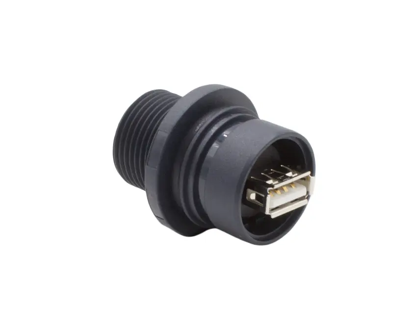 Produktfoto 1 von Bulgin, Gerade USB-Steckverbinder Buchse USB-Typ A auf A 1, Panel USB 2.0 IP66, IP69K, IP68