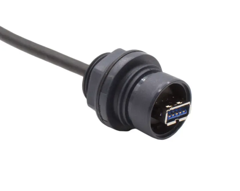 Produktfoto 1 von Bulgin, Gerade USB-Steckverbinder Buchse USB-Typ A auf B 1, Panel USB 3.0 IP69K, IP68, IP66