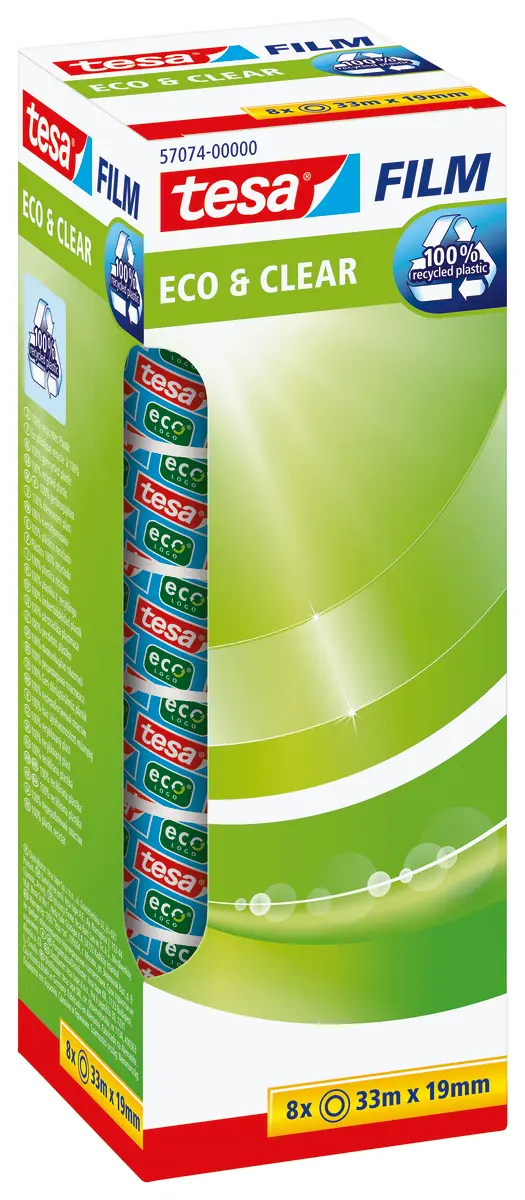 Produktfoto 1 von Tesa Büroband Klar, 19 mm x 33 m, Tesafilm Eco